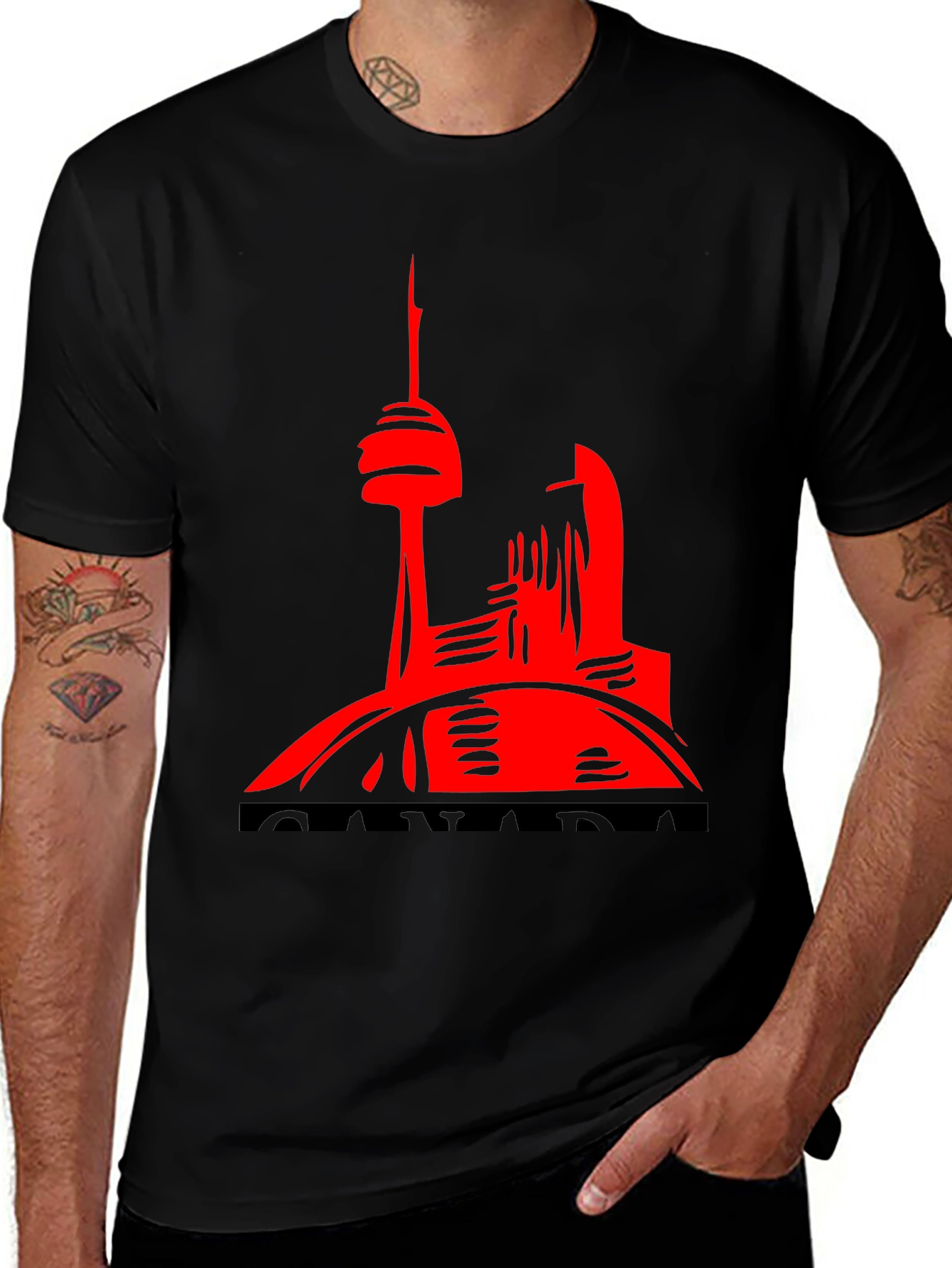 Canada Skyline Graphic T-Shirt - Black