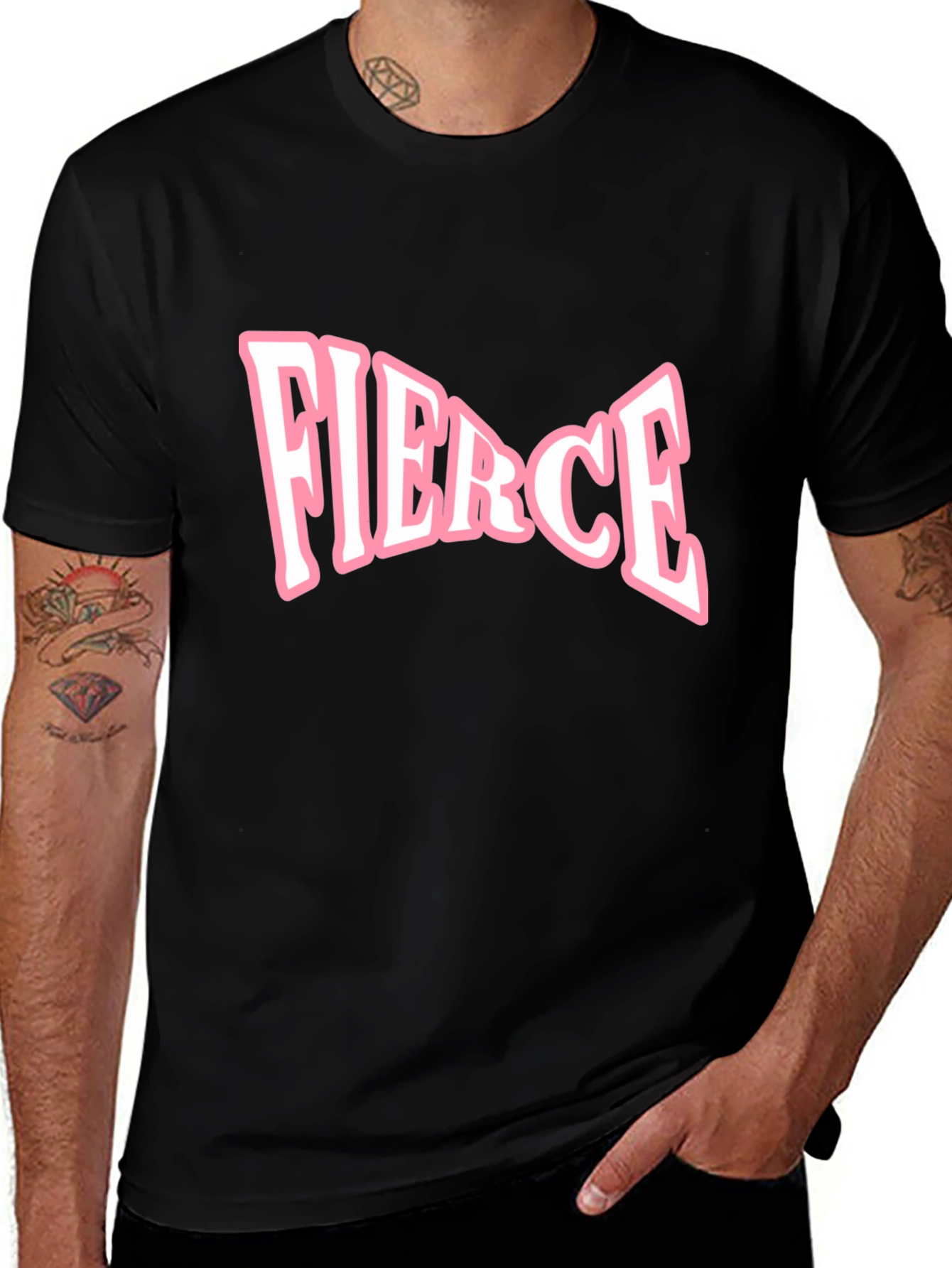 Fierce Graphic Tee - Stylish Black Cotton T-Shirt