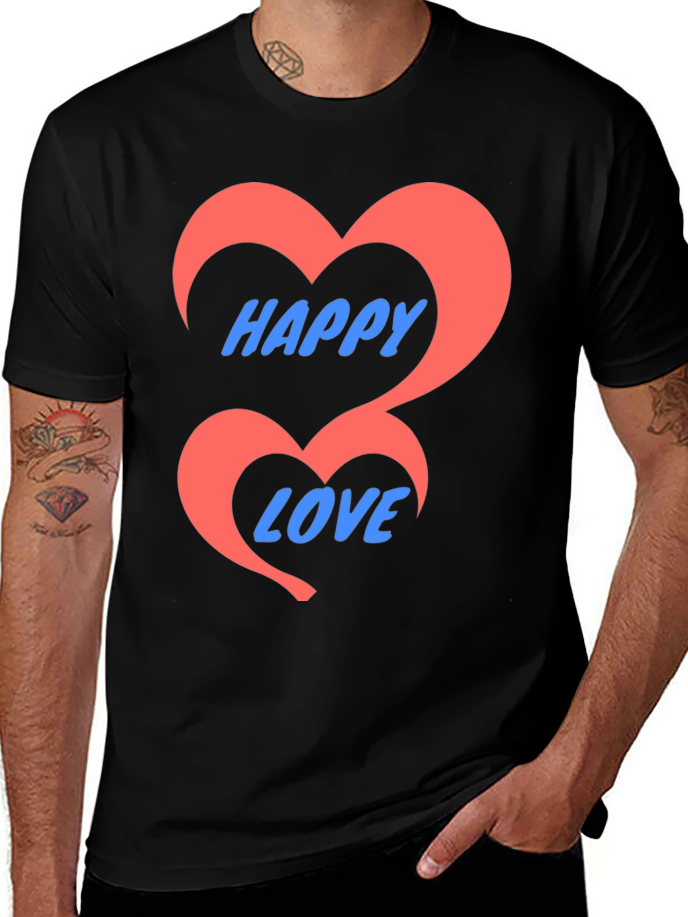 Variant 28 of Happy Love Black Graphic Tee