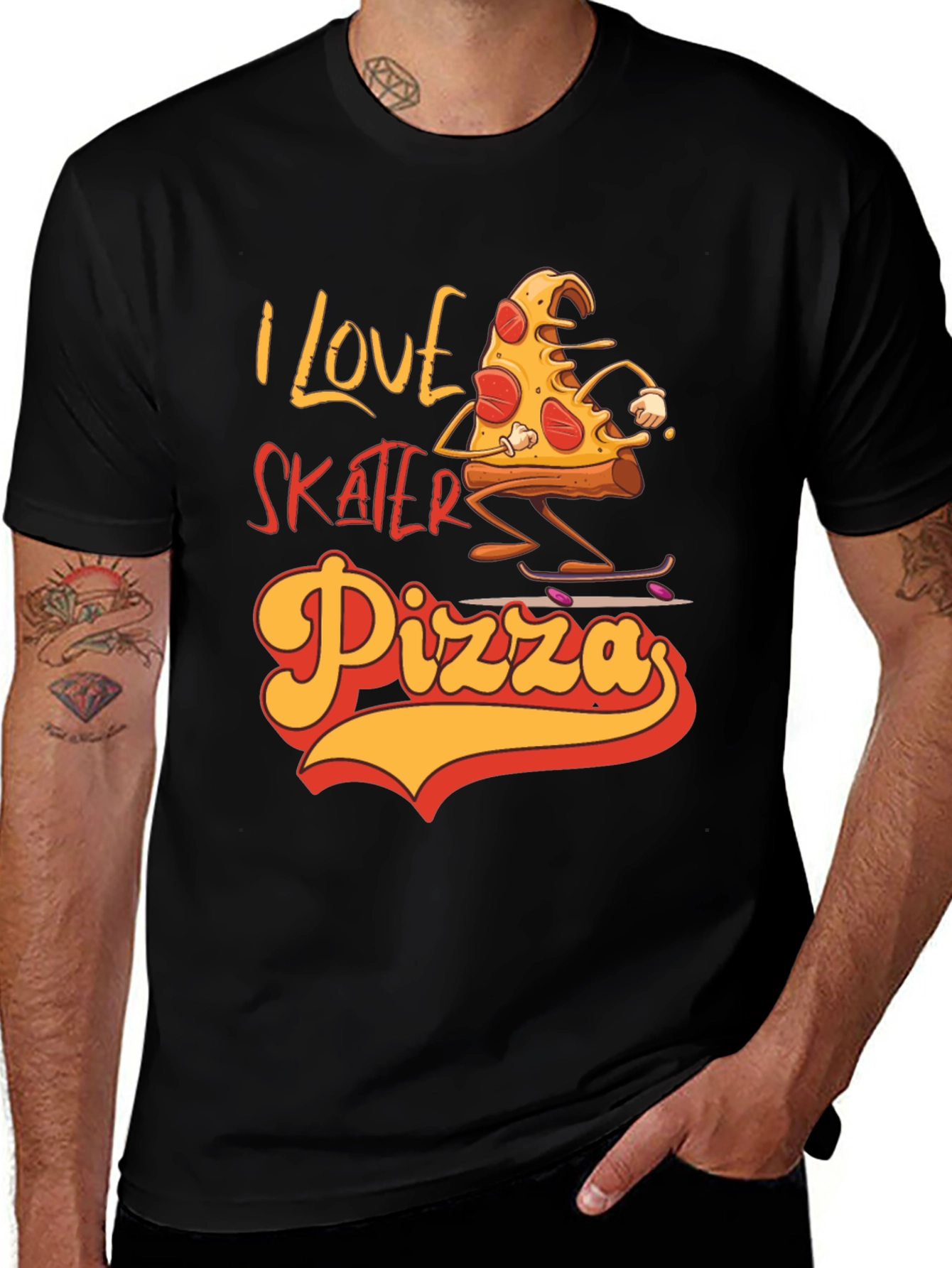 Variant 28 of I Love Skater Pizza Graphic T-Shirt