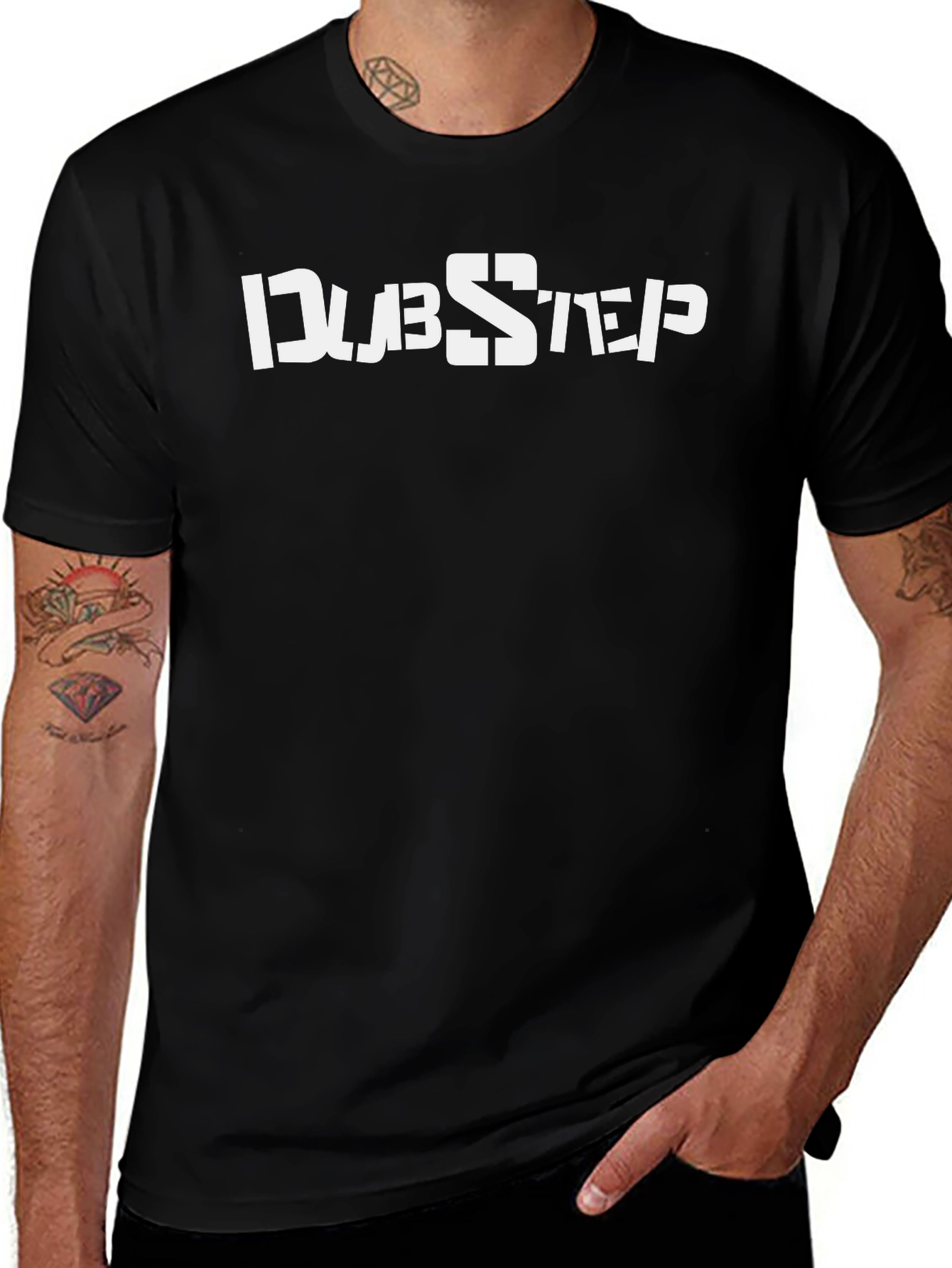 Dubstep Graphic Tee - Black Short Sleeve Music Shirt