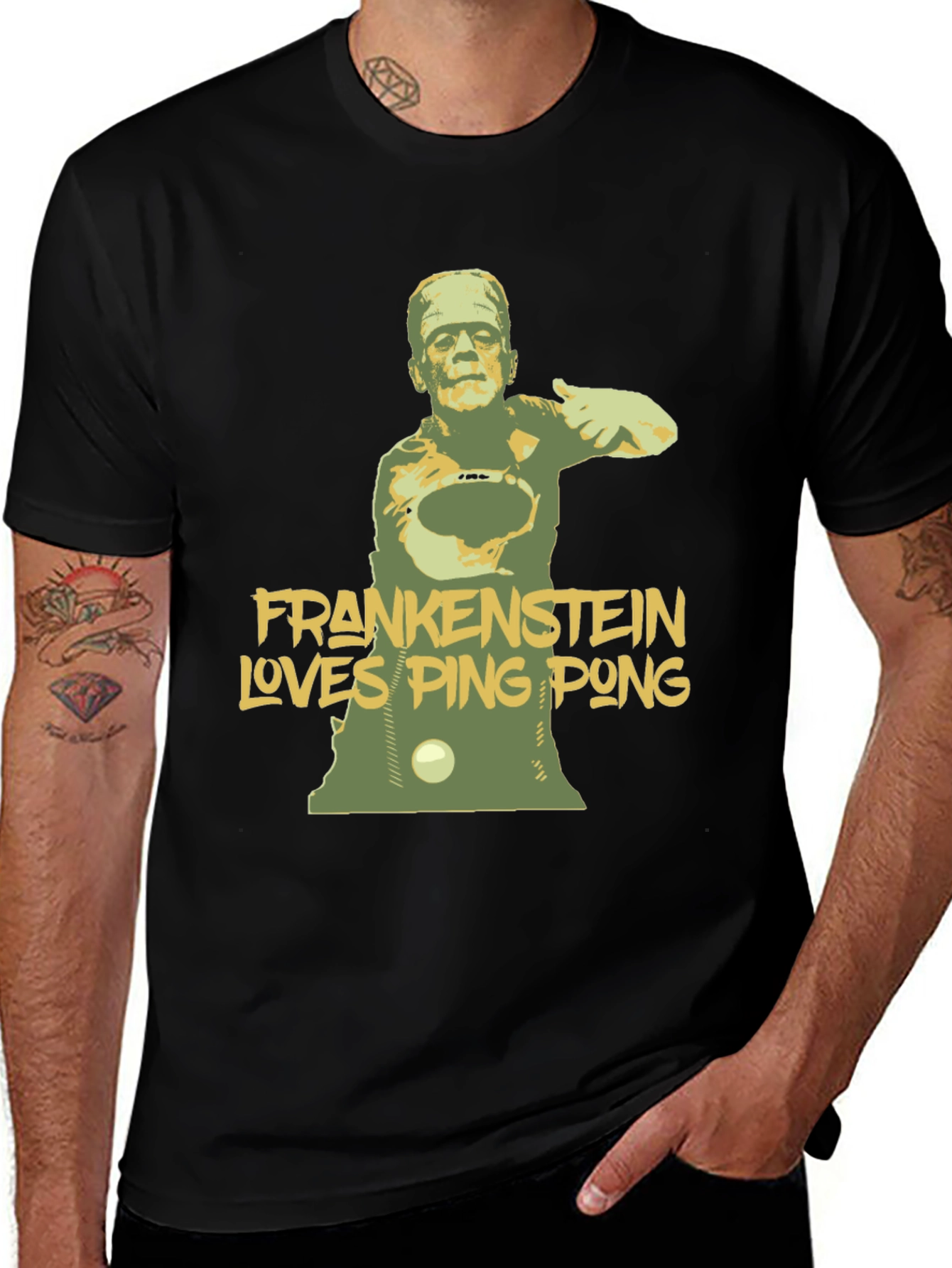 Variant 17 of Frankenstein Loves Ping Pong Graphic T-Shirt