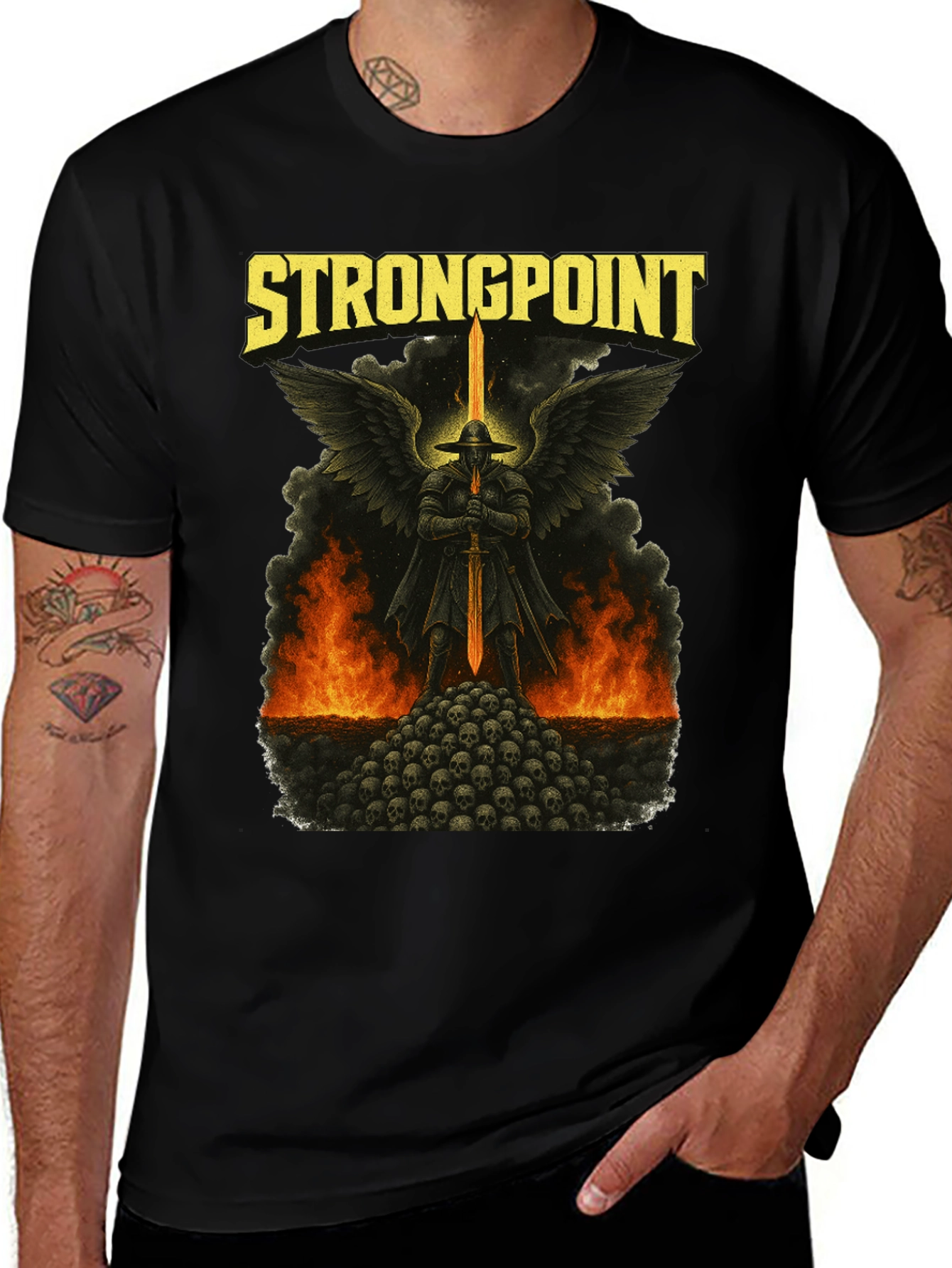 Variant 25 of Strongpoint Graphic Black T-Shirt