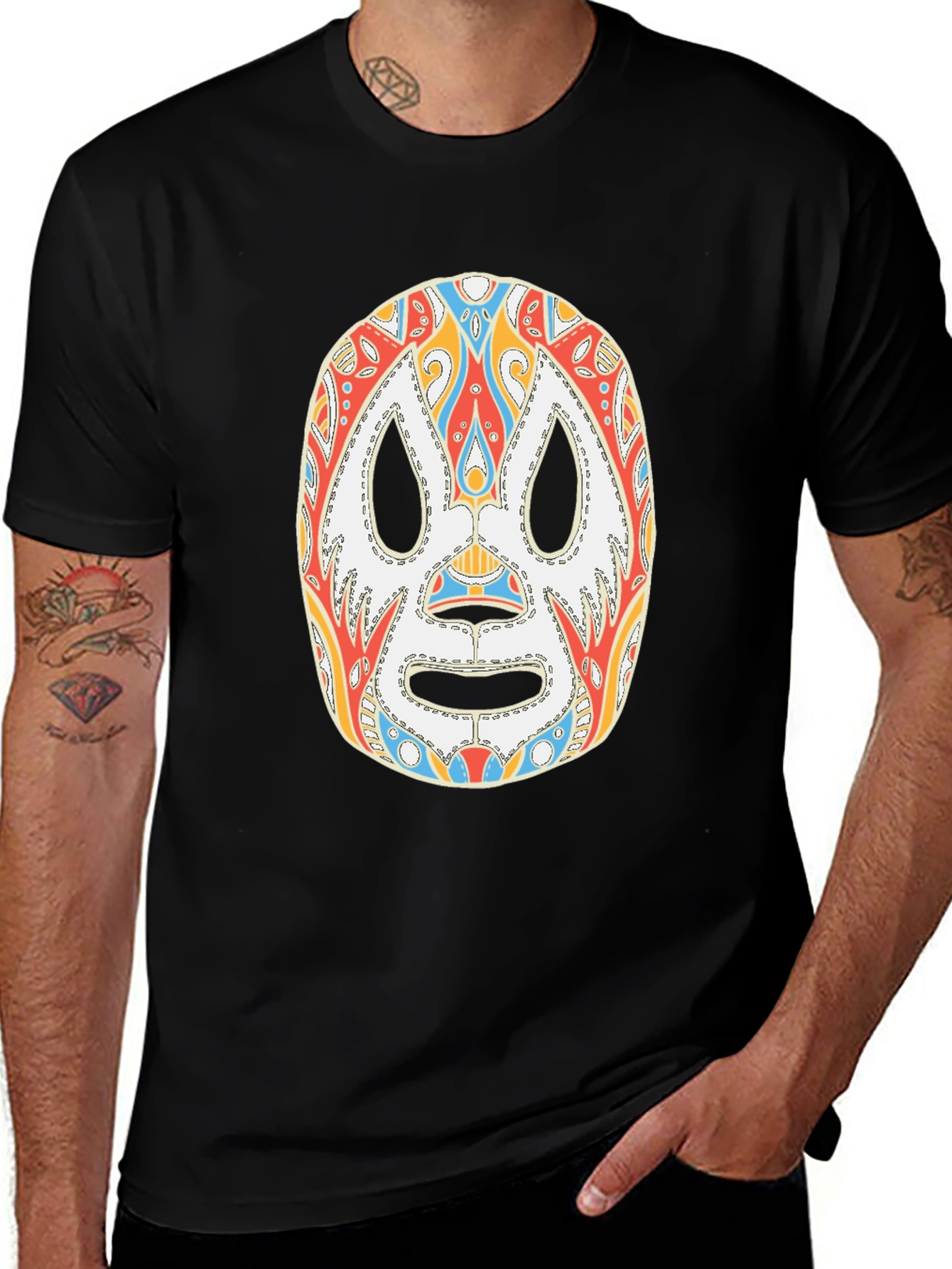 Lucha Libre Mask Graphic T-Shirt - Unique Design