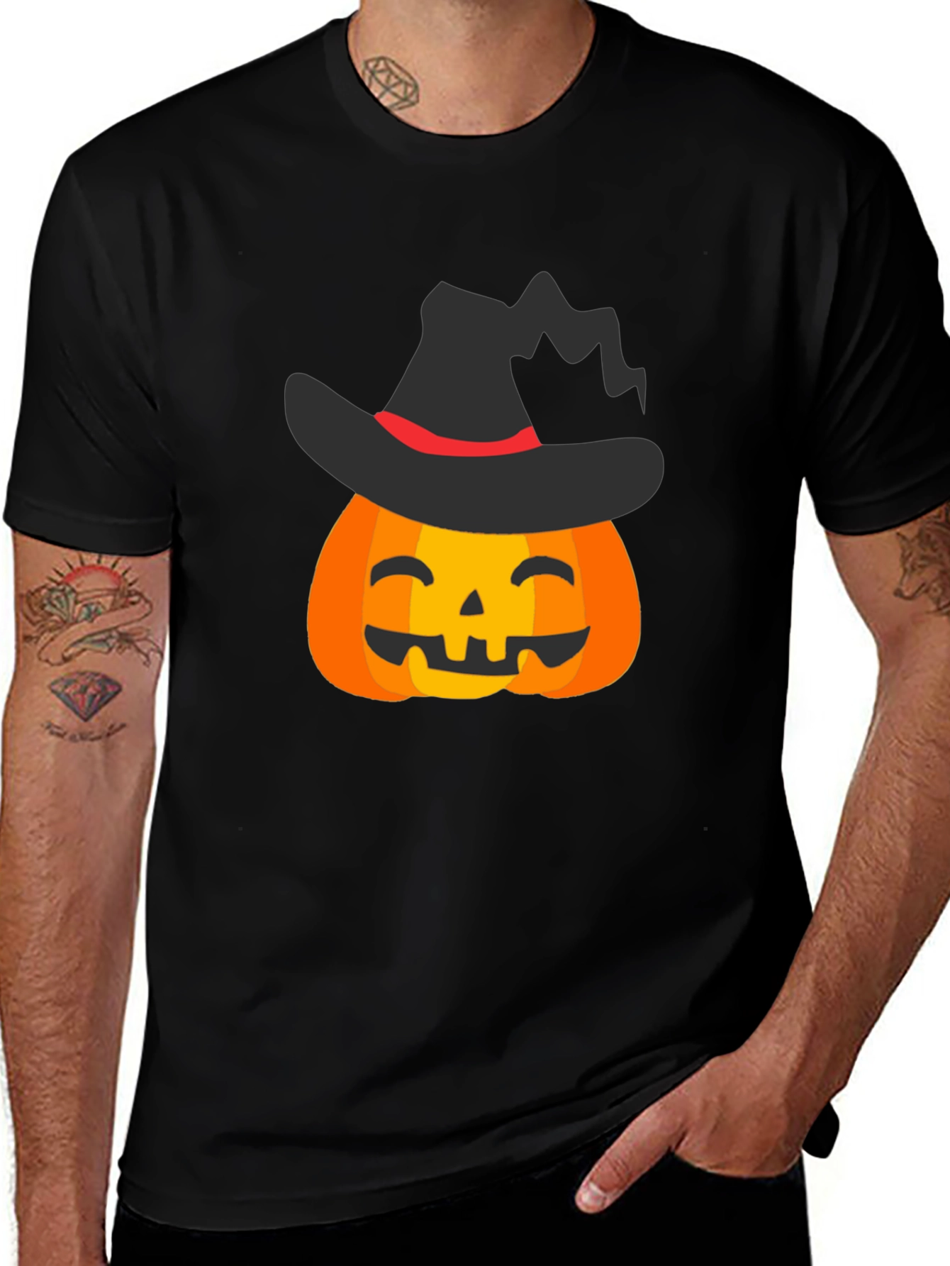 Halloween Pumpkin Witch Hat T-Shirt