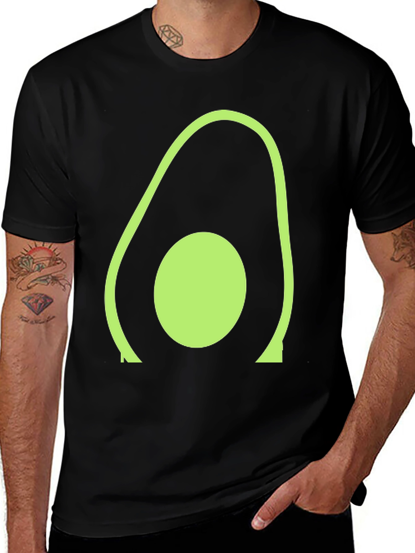 Variant 13 of Avocado Graphic Tee - Black Cotton T-Shirt