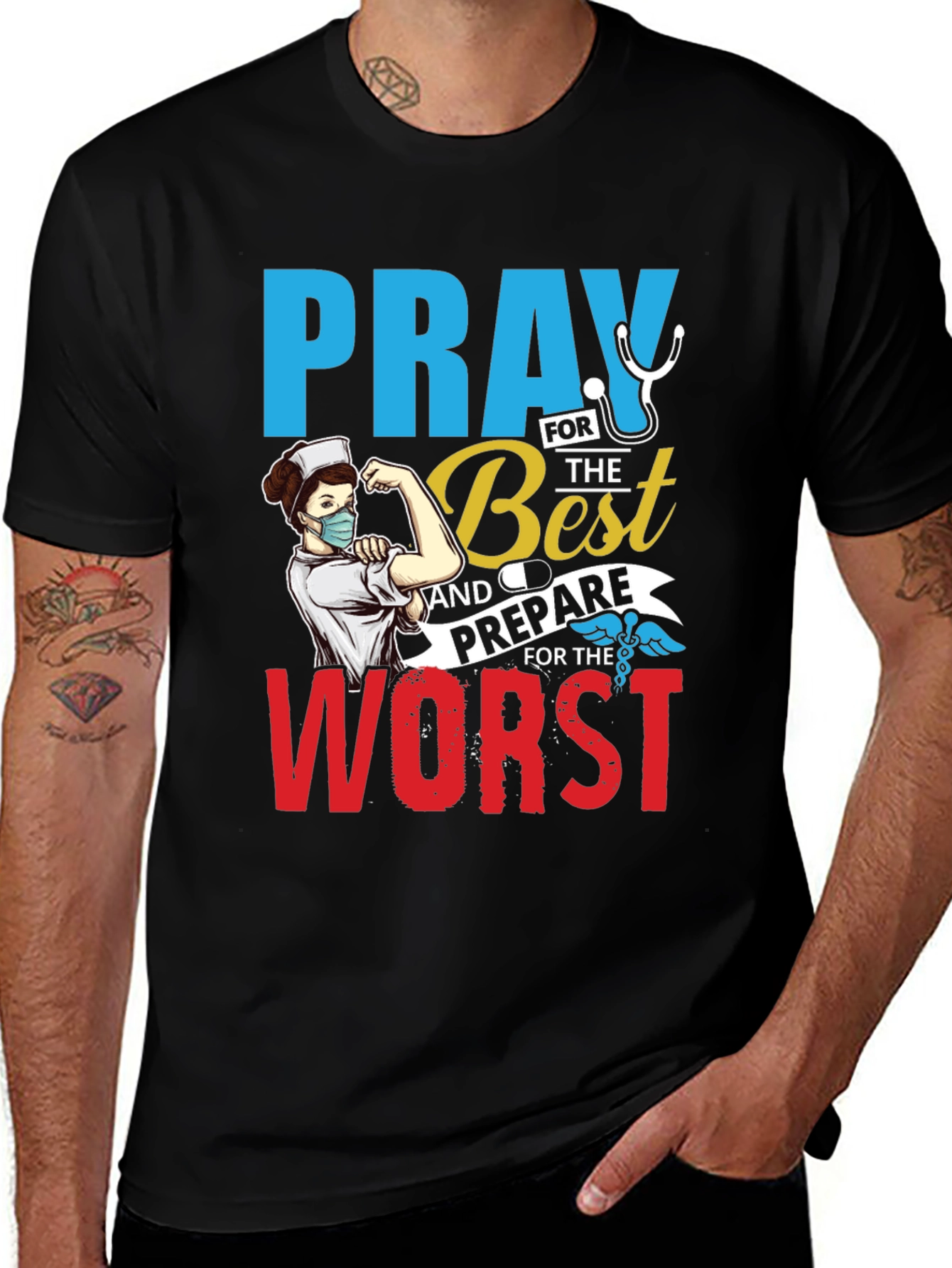Variant 14 of Pray for the Best Nurse T-Shirt