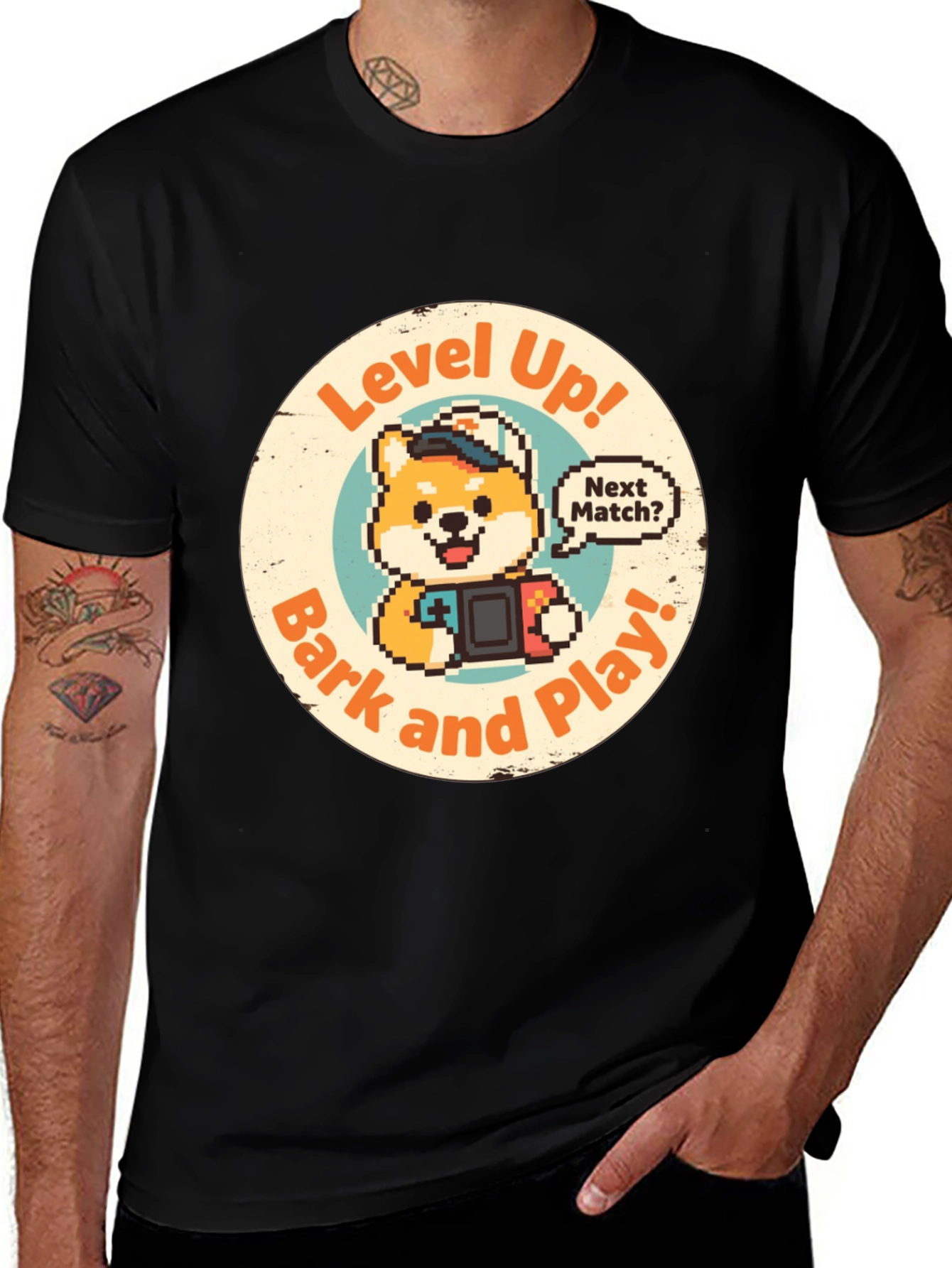 Variant 27 of Level Up Dog Gamer T-Shirt