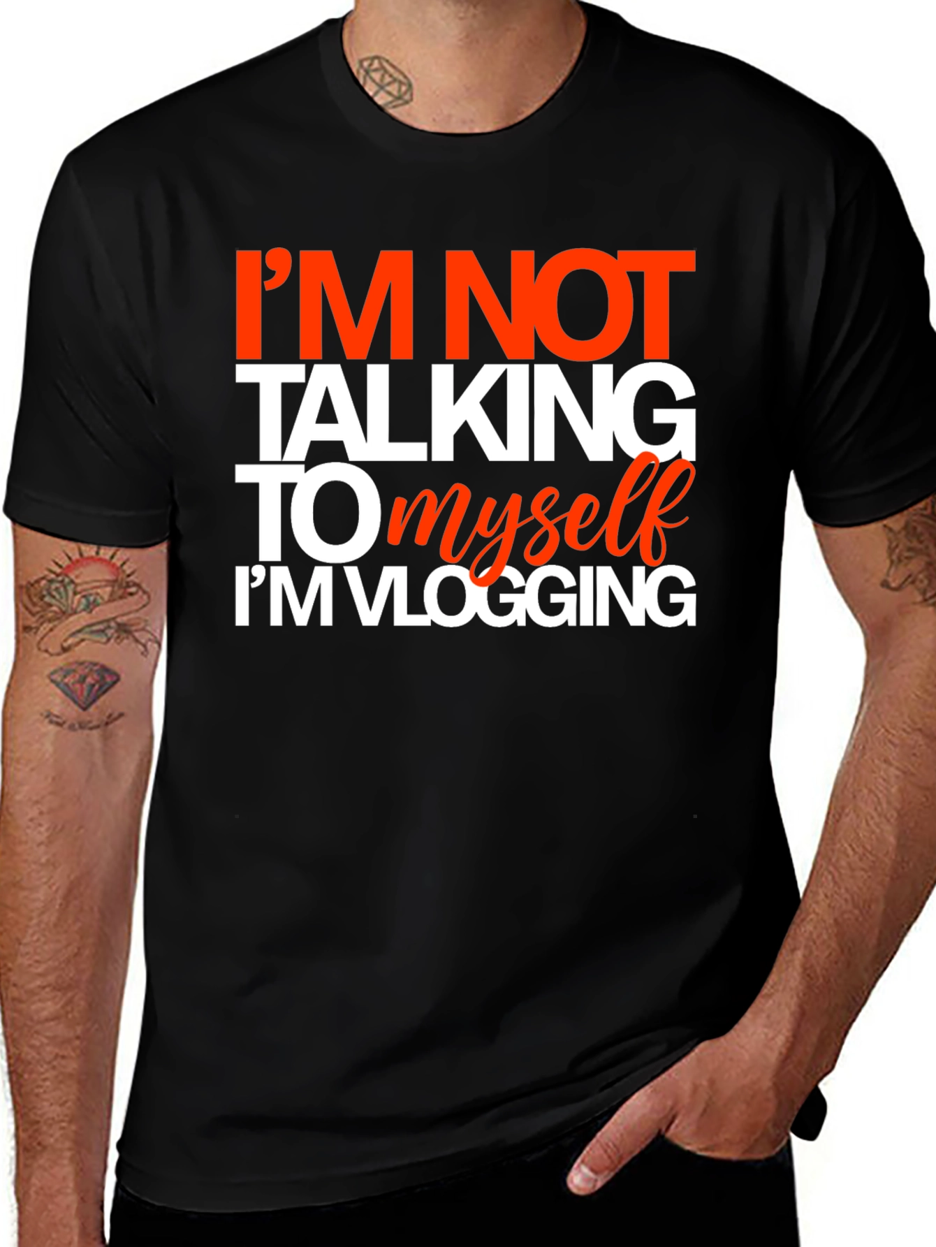 Variant 22 of Funny Vlogging T-Shirt - I'm Not Talking To Myself