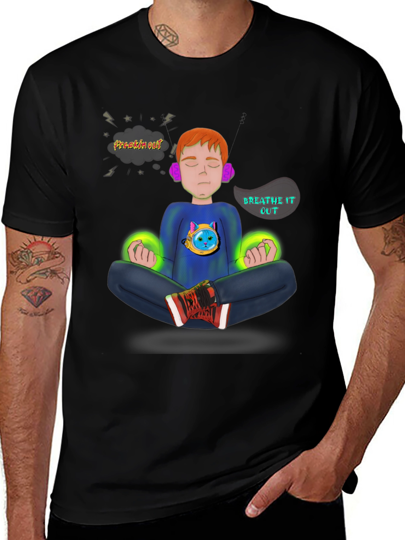 Meditate T-Shirt - Freakin' Out? Breathe It Out!