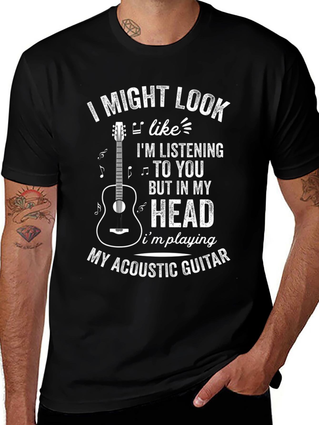 Variant 9 of Acoustic Guitar T-Shirt - Musician Novelty Tee