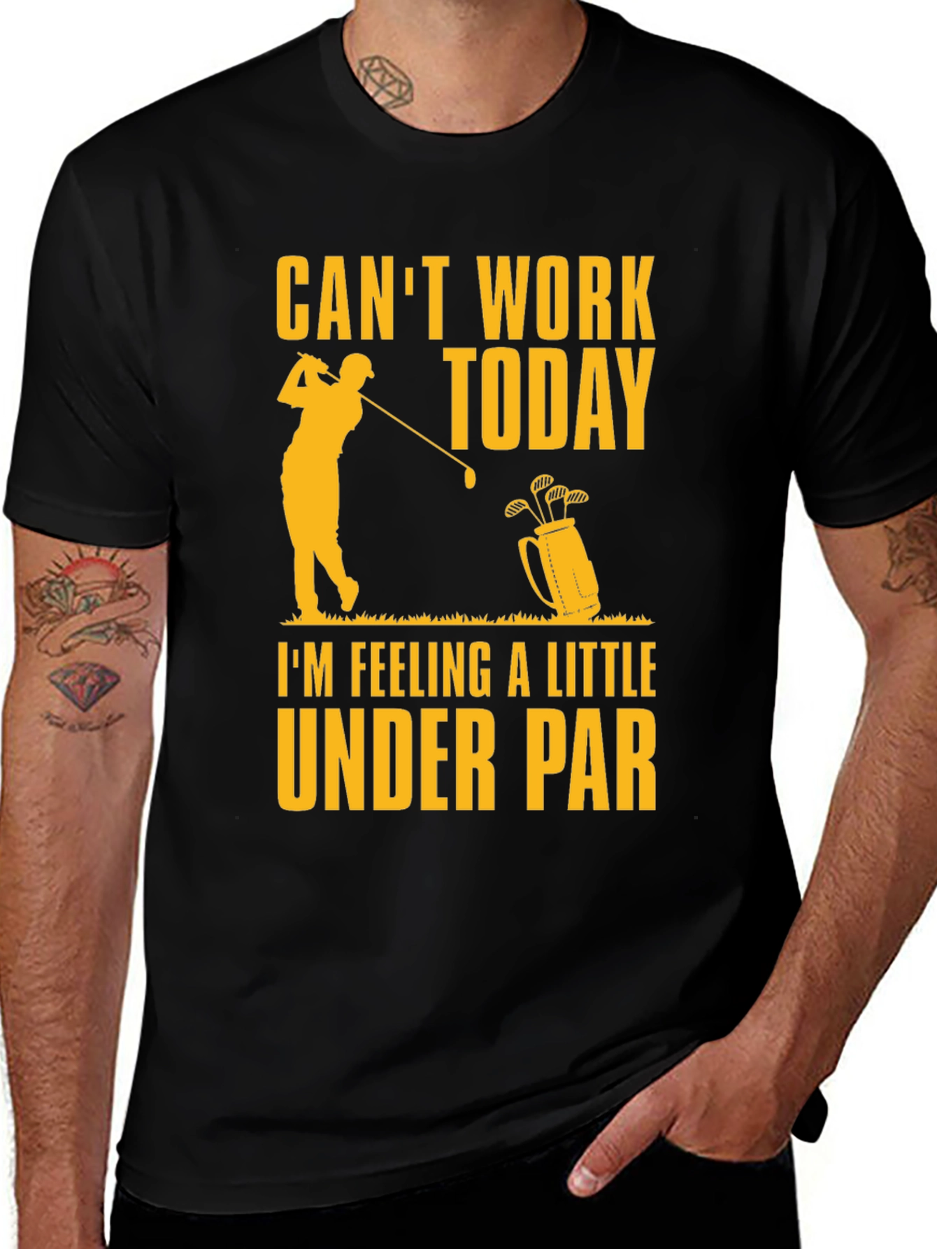 Variant 12 of Can't Work Today Under Par Golf T-Shirt