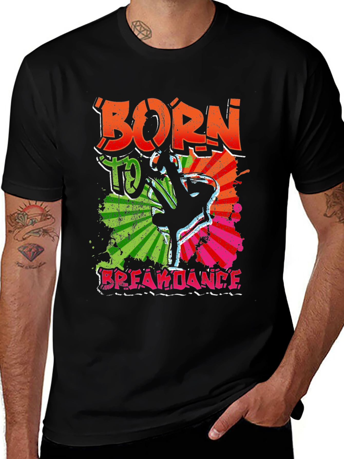 Variant 29 of Born to Breakdance Black Graphic Tee
