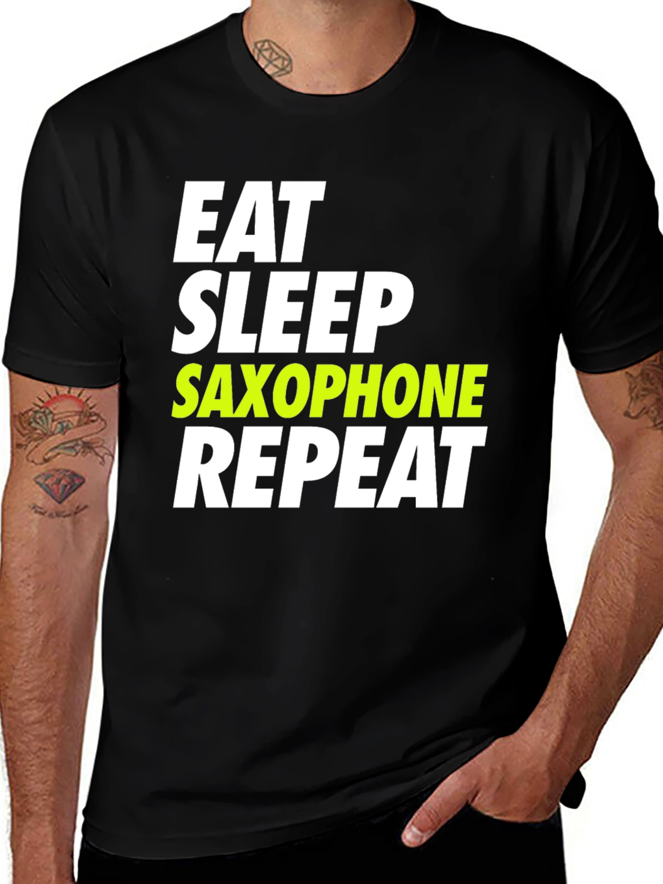 Variant 30 of Eat Sleep Saxophone Repeat T-Shirt - Musician Humor