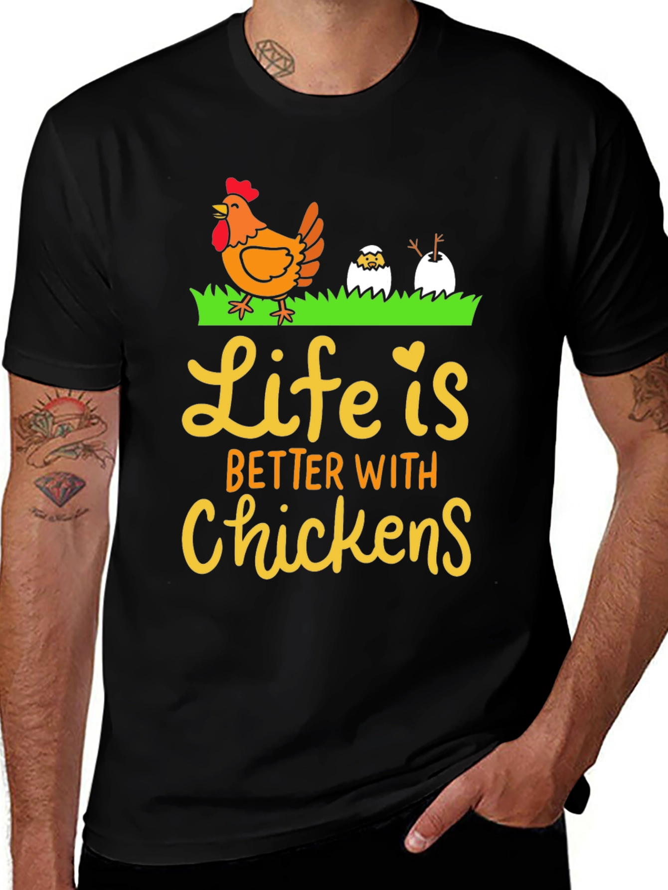 Variant 7 of Life is Better with Chickens Graphic T-Shirt