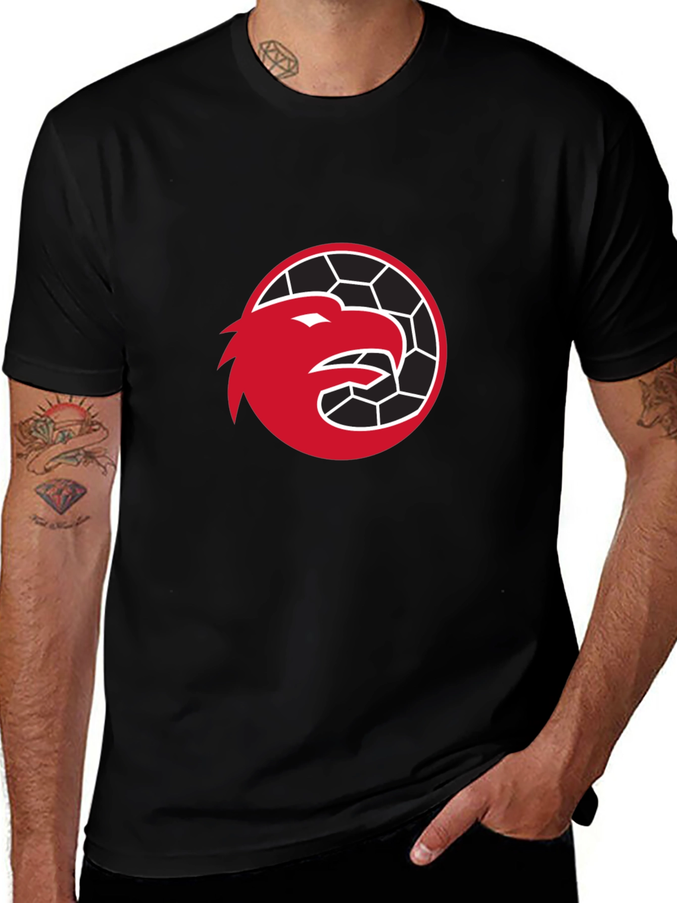 Red Eagle Graphic Black T-Shirt