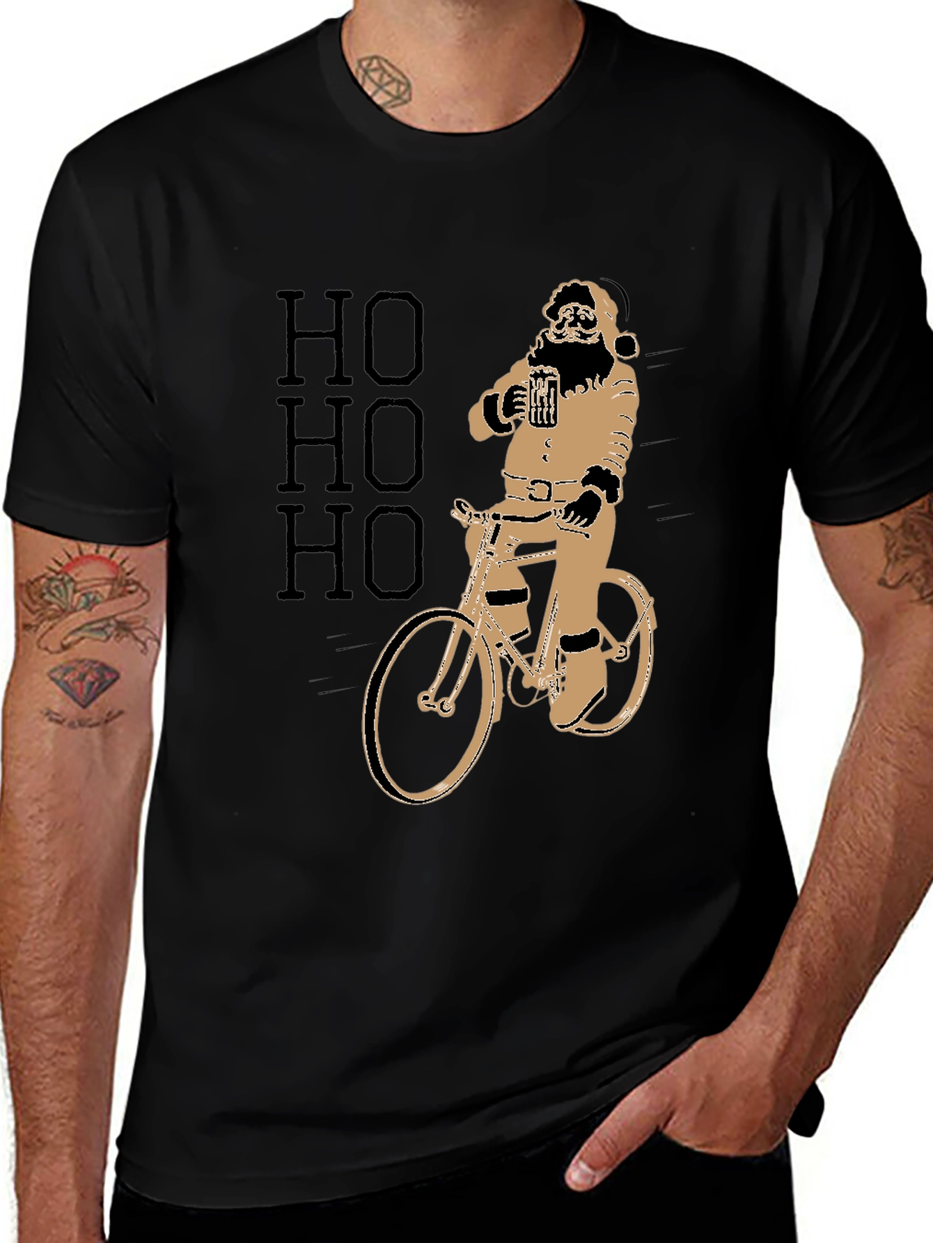 Variant 27 of Santa Riding Bike Graphic Tee