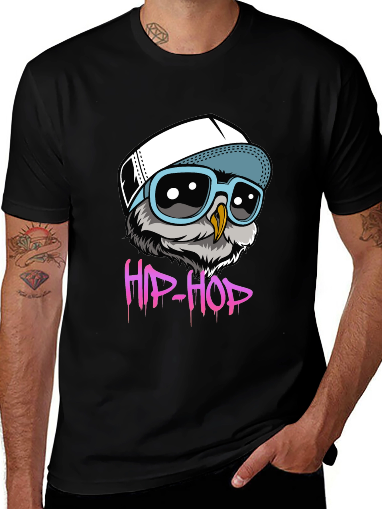 Variant 9 of Hip-Hop Owl Graphic Tee - Cool & Stylish