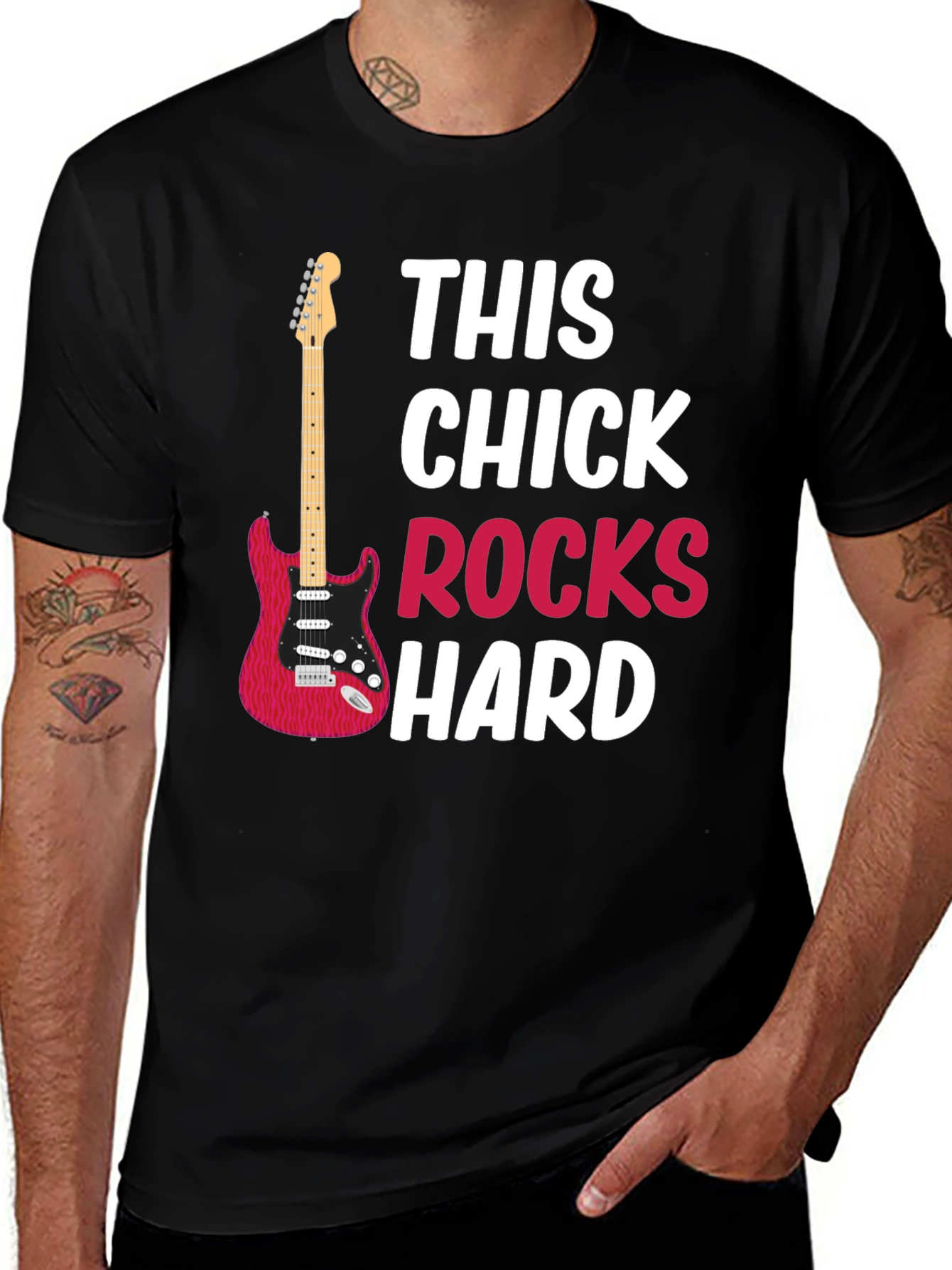 Variant 23 of This Chick Rocks Hard Graphic T-Shirt
