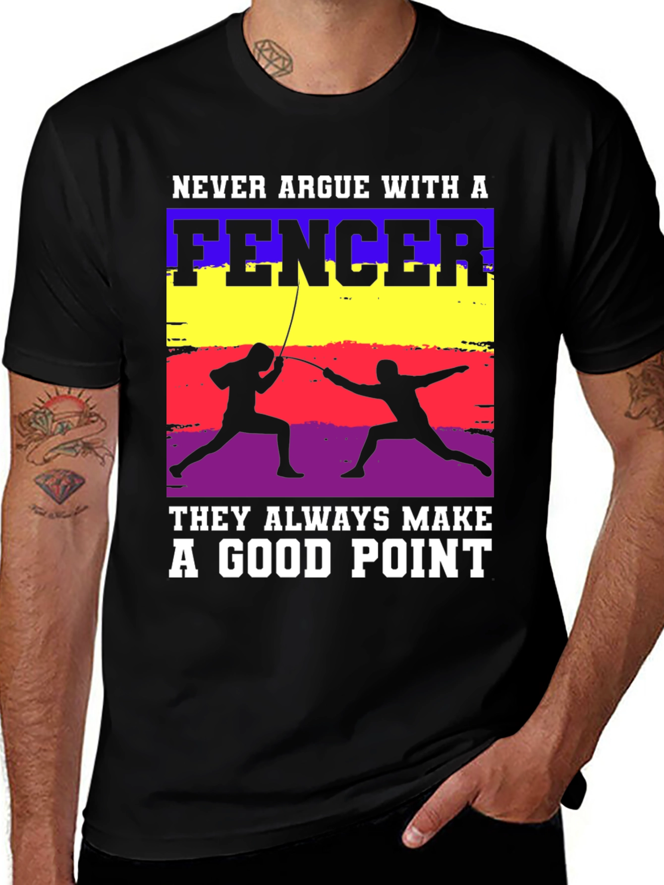Variant 13 of Fencer Graphic Tee - Never Argue, Good Point