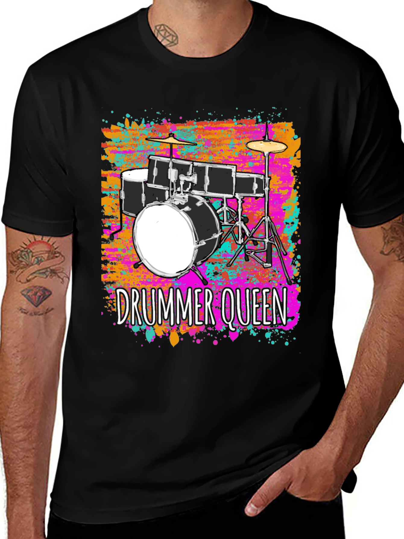 Variant 7 of Drummer Queen Graphic Tee - Music Lover T-Shirt