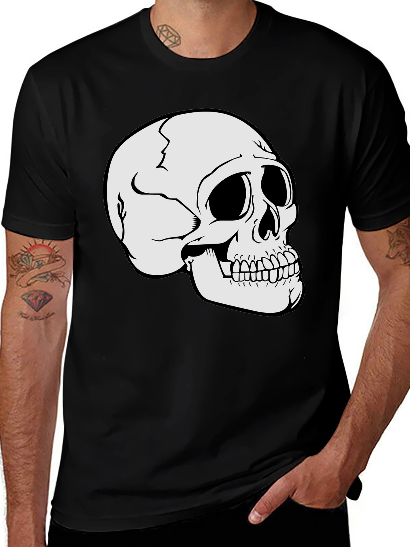 Variant 14 of Skull Graphic Black T-Shirt