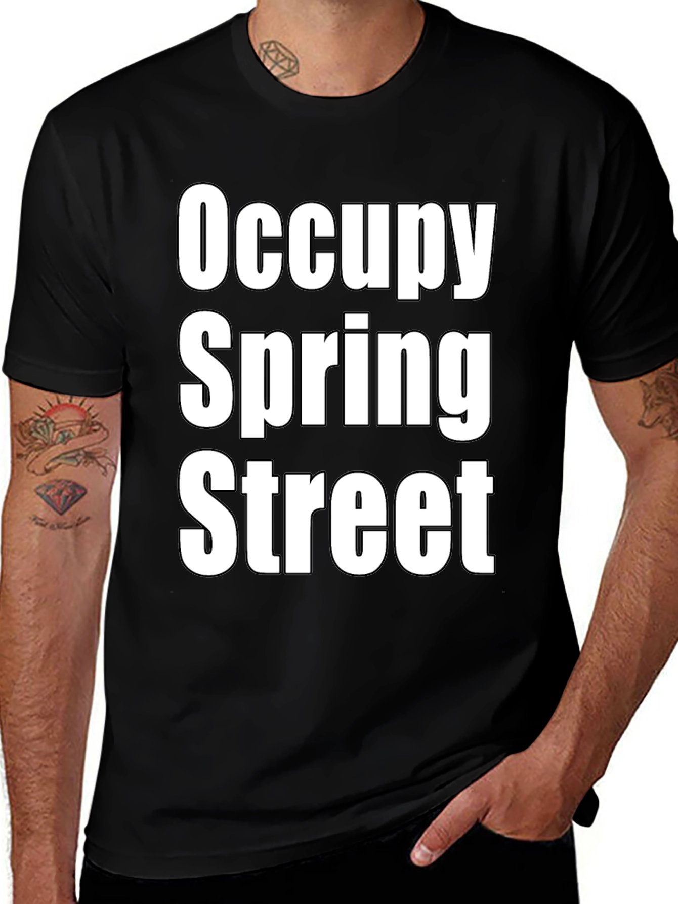 Variant 8 of Occupy Spring Street Black Graphic T-Shirt