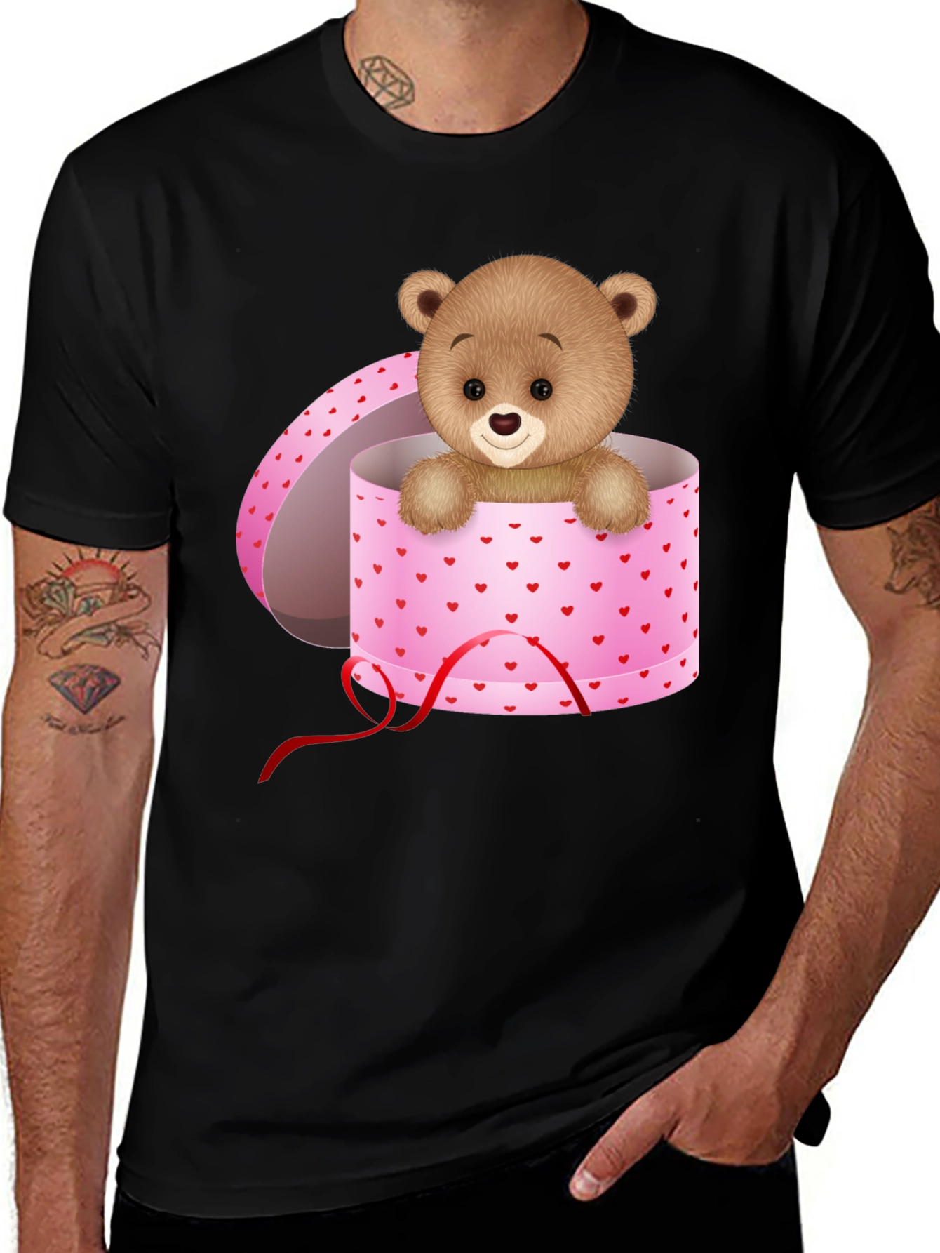 Teddy Bear in Gift Box Graphic T-Shirt