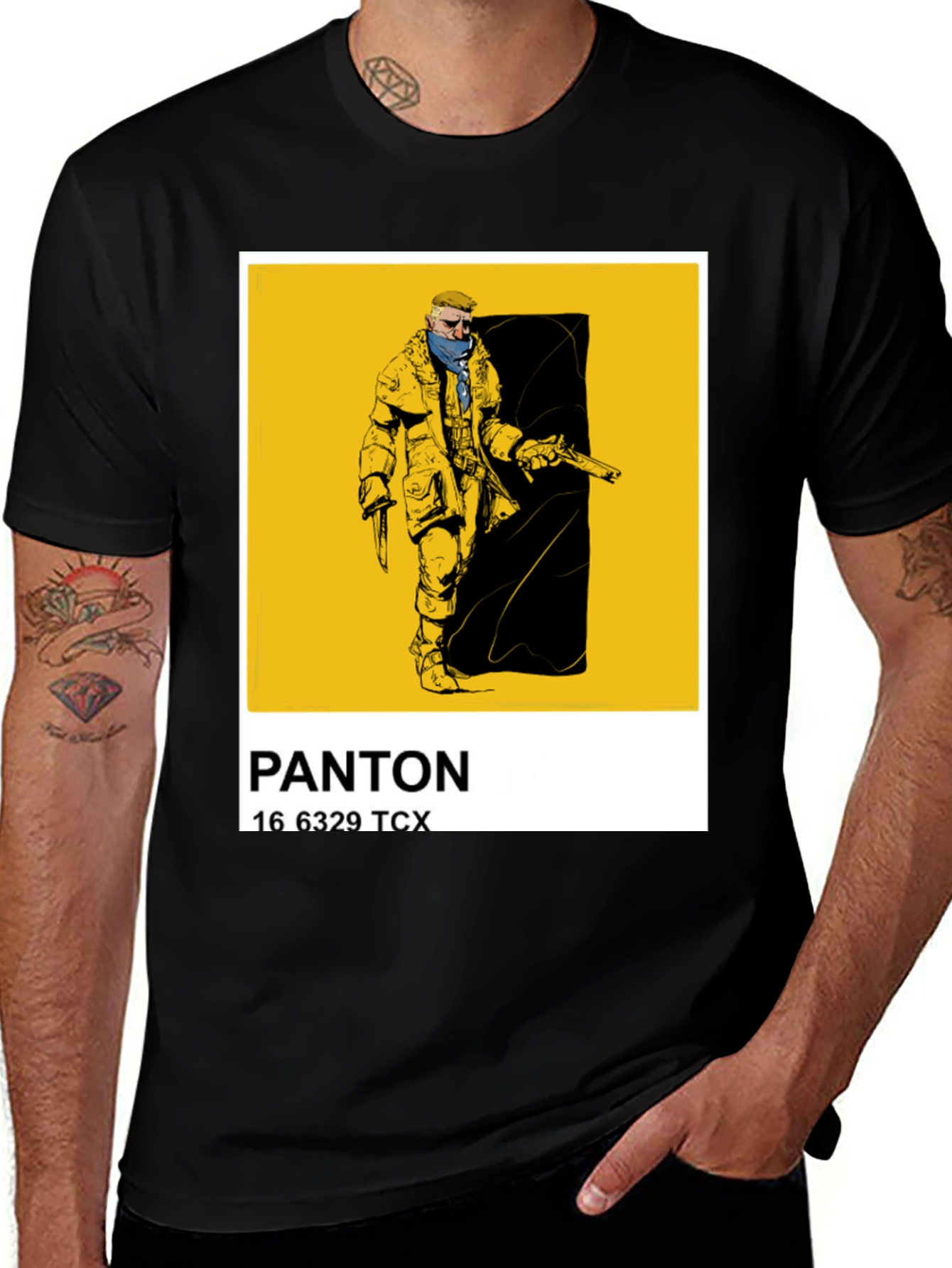Variant 28 of Pantone Color Block T-Shirt - Black