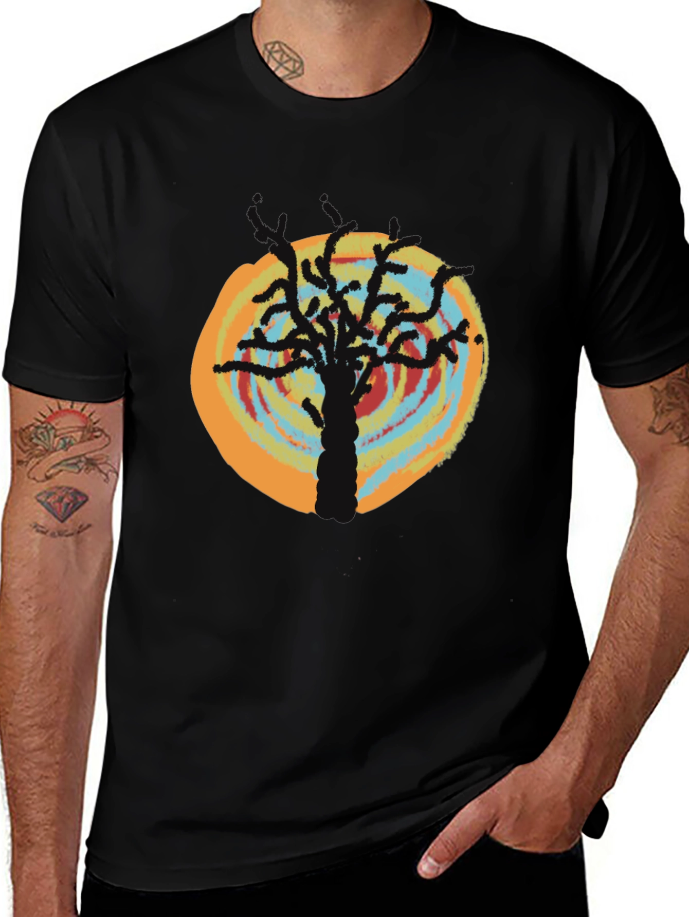 Variant 20 of Tree Design T-Shirt - Black