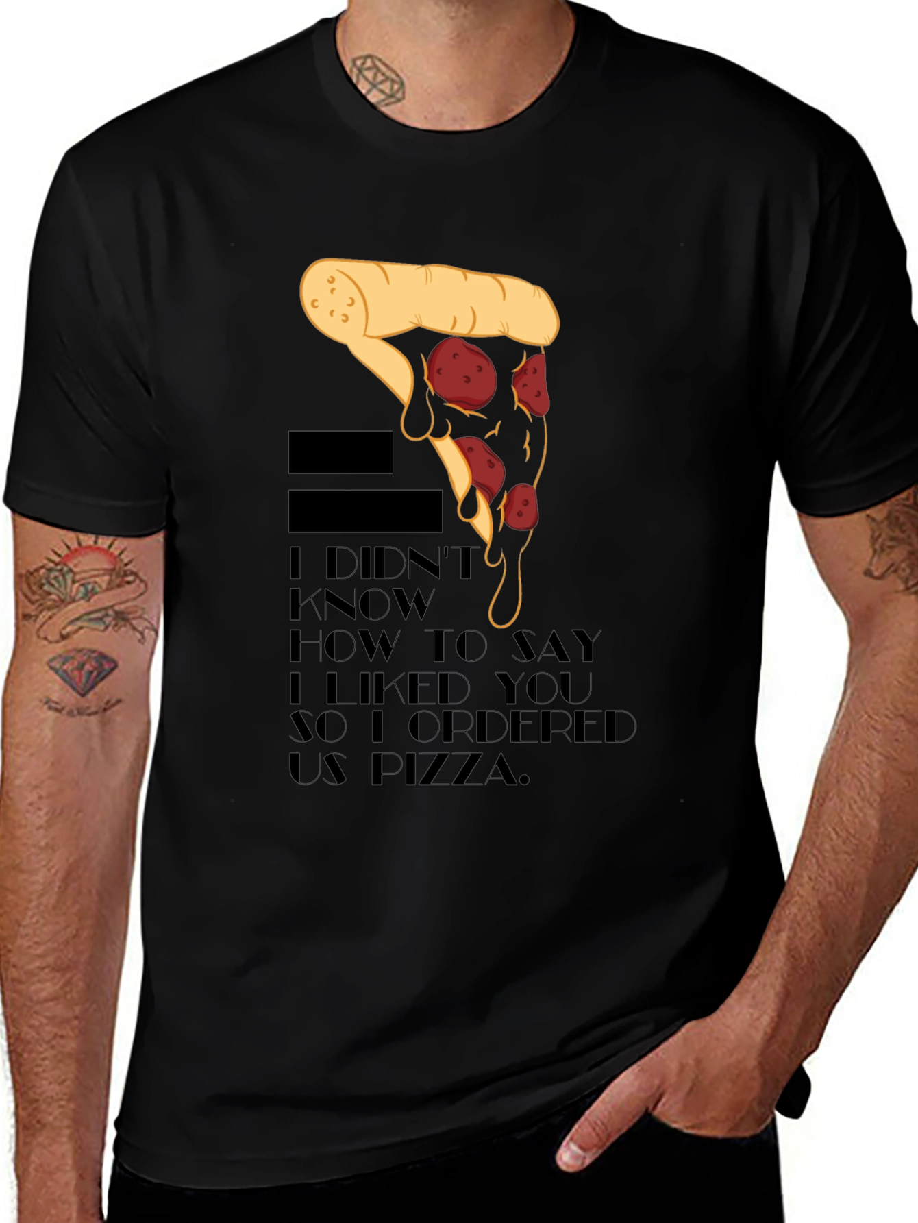 Variant 2 of Pizza Love Men's Graphic Tee