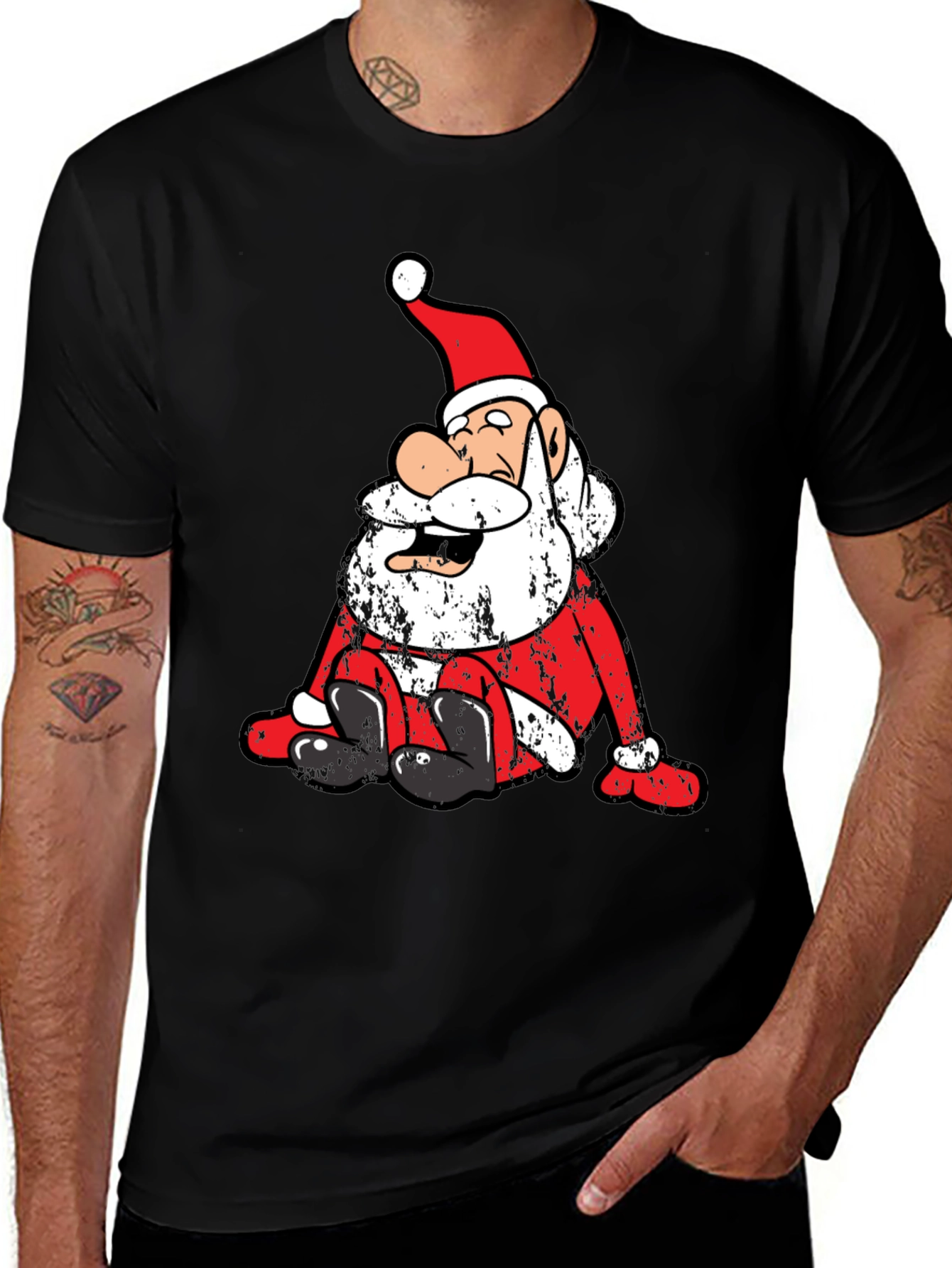 Santa Graphic T-Shirt - Holiday Festive Tee