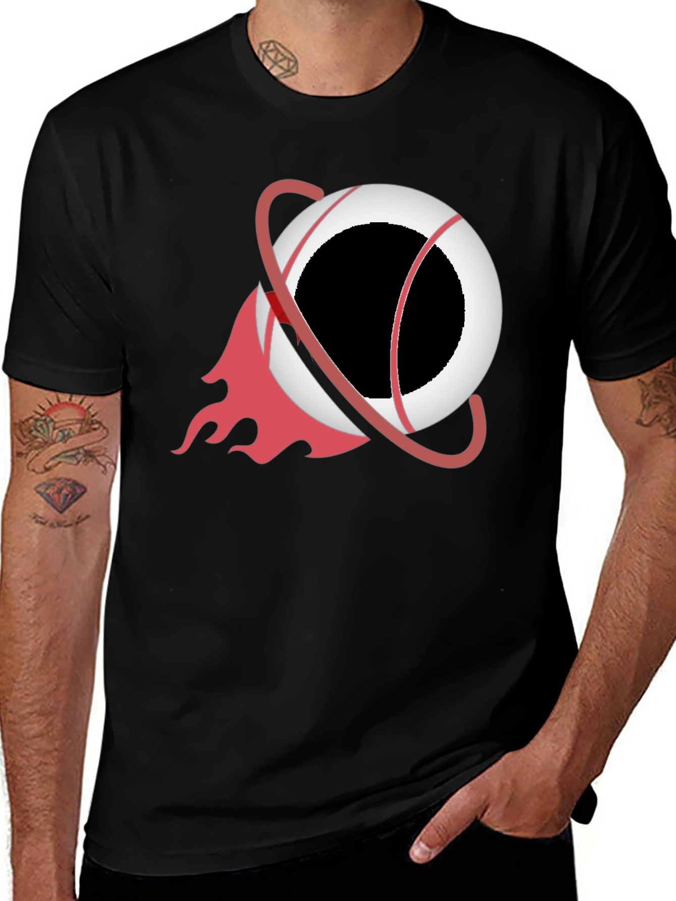 Variant 3 of Black T-Shirt with Orbit Graphic