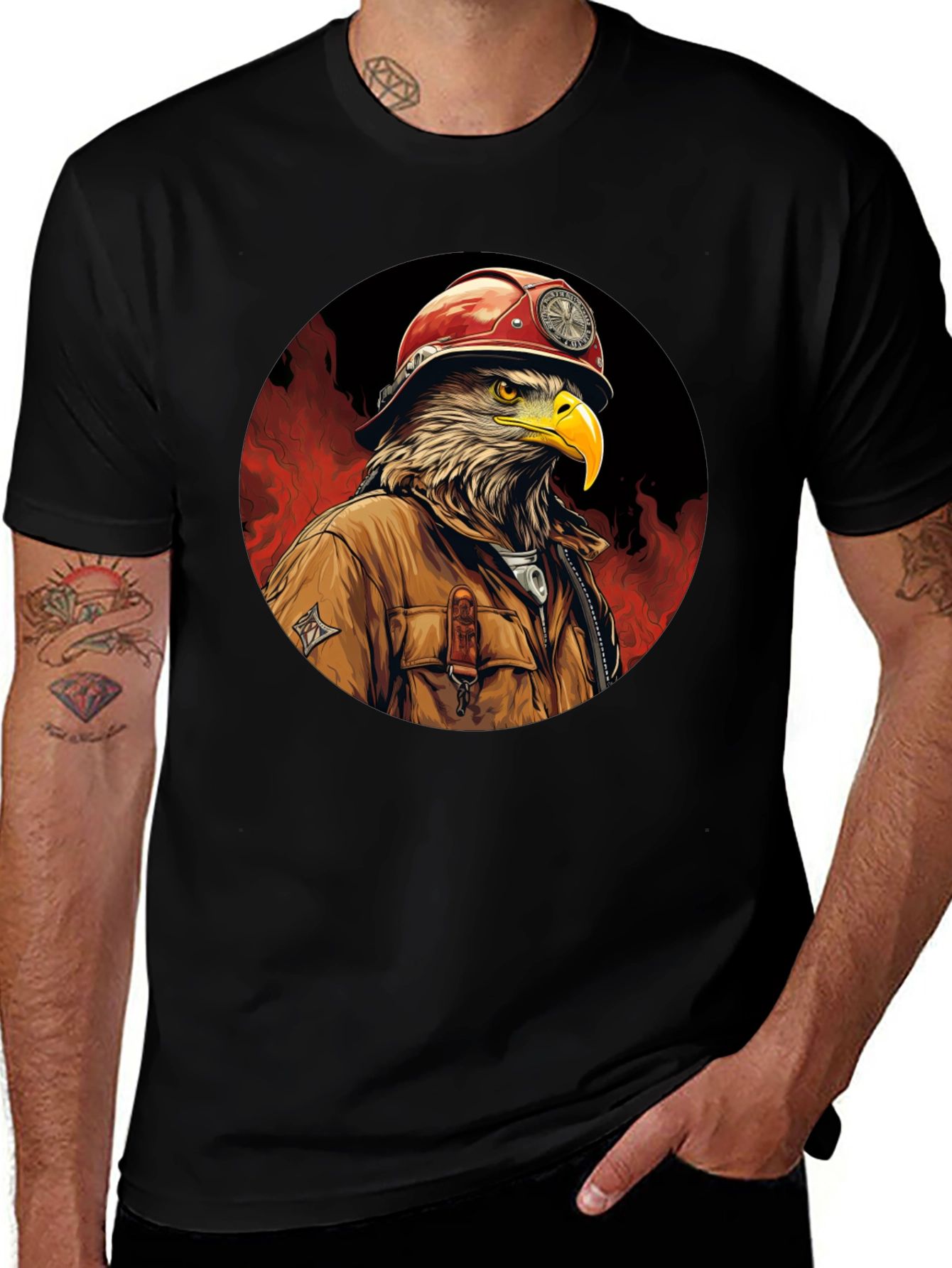 Variant 7 of Eagle Firefighter T-Shirt - Bold Graphic Tee