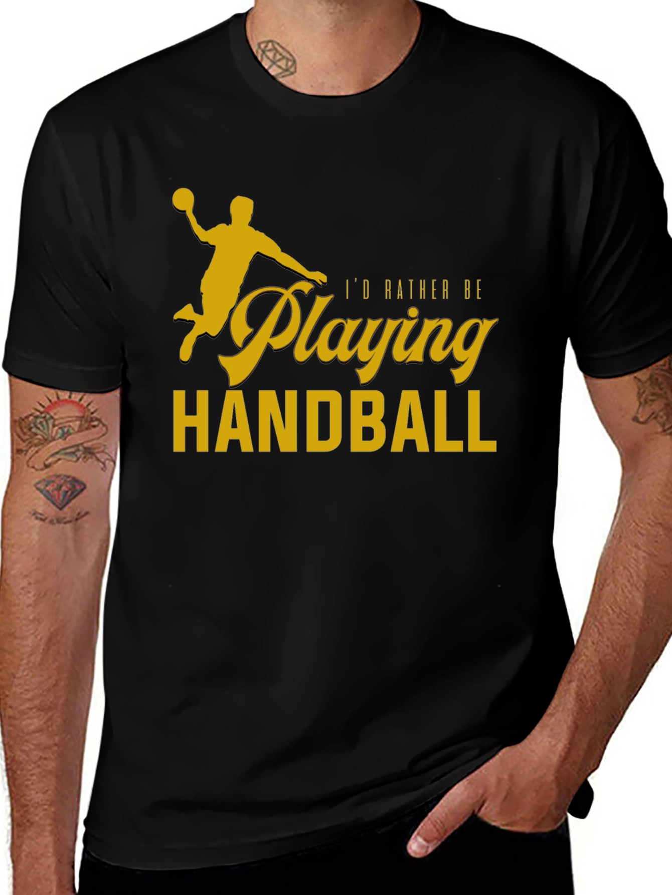 Variant 4 of Handball Player T-Shirt - "I'd Rather Be Playing Handball"