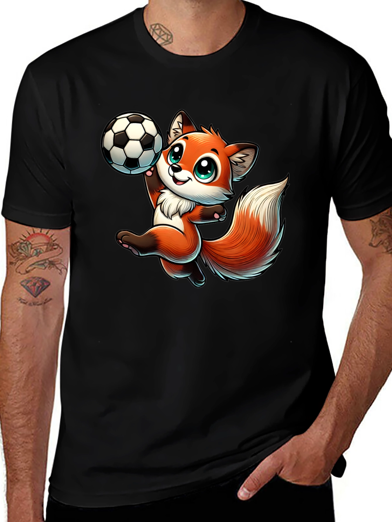 Variant 15 of Cartoon Fox Soccer T-Shirt