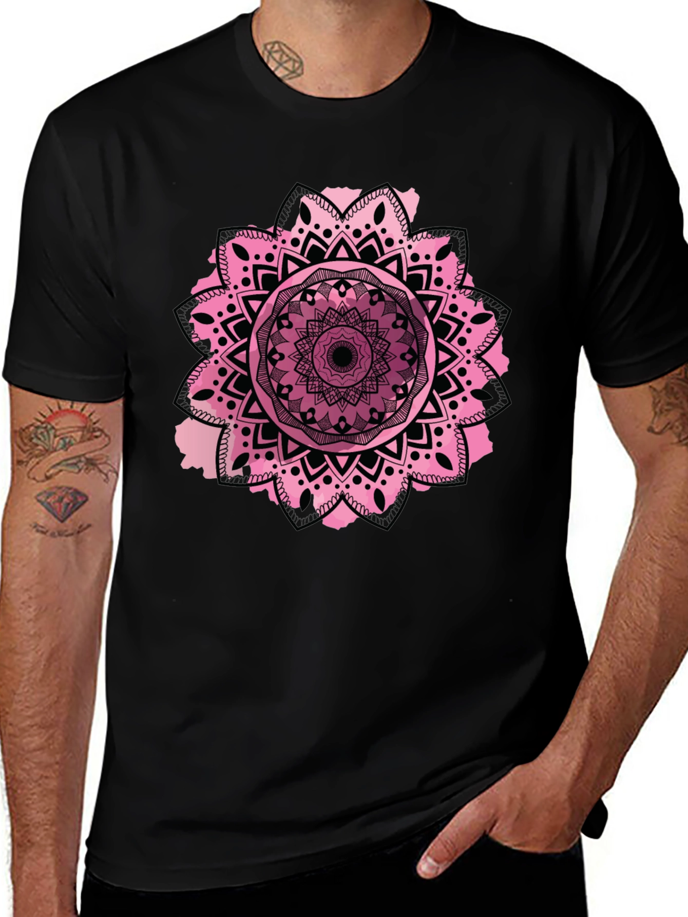 Variant 14 of Mandala Design Men's Black T-Shirt