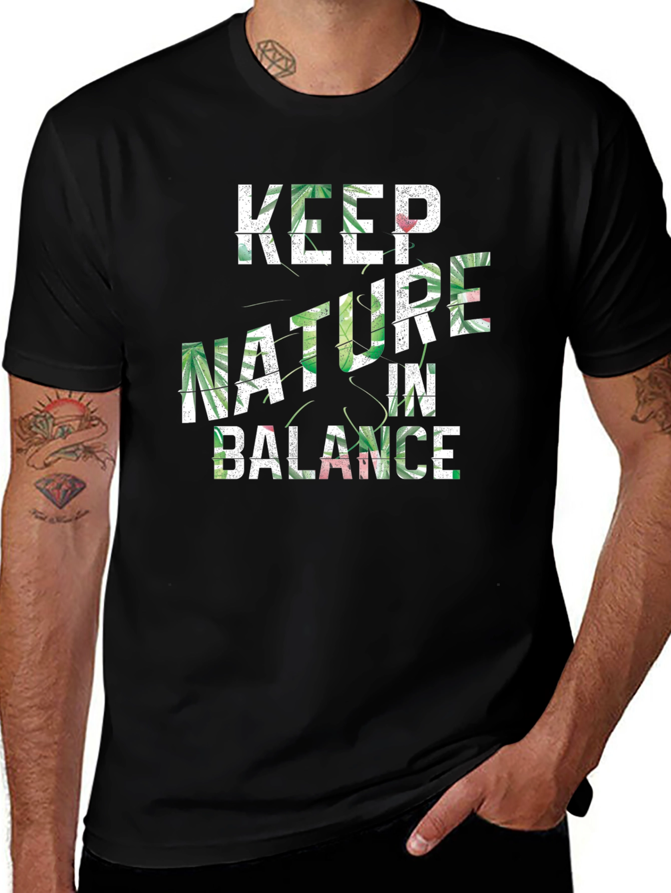 Variant 6 of Keep Nature In Balance Black T-Shirt