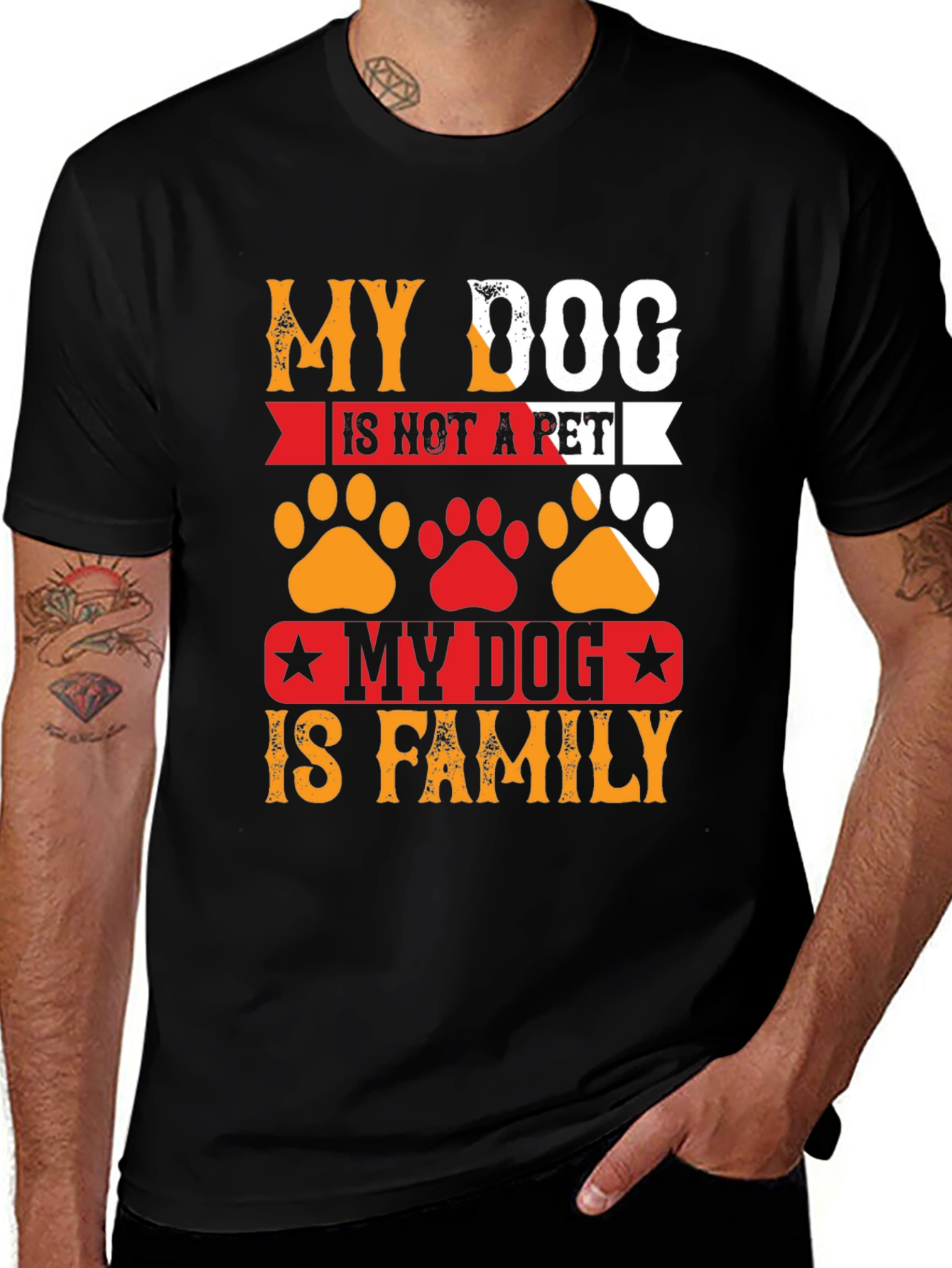 Variant 18 of My Dog Is Family Graphic Tee - Black