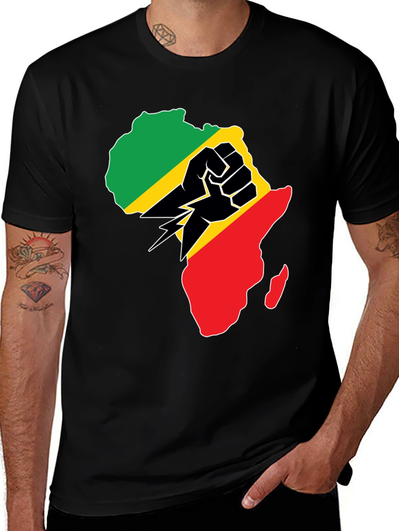 Variant 26 of African Continent Graphic Black T-Shirt