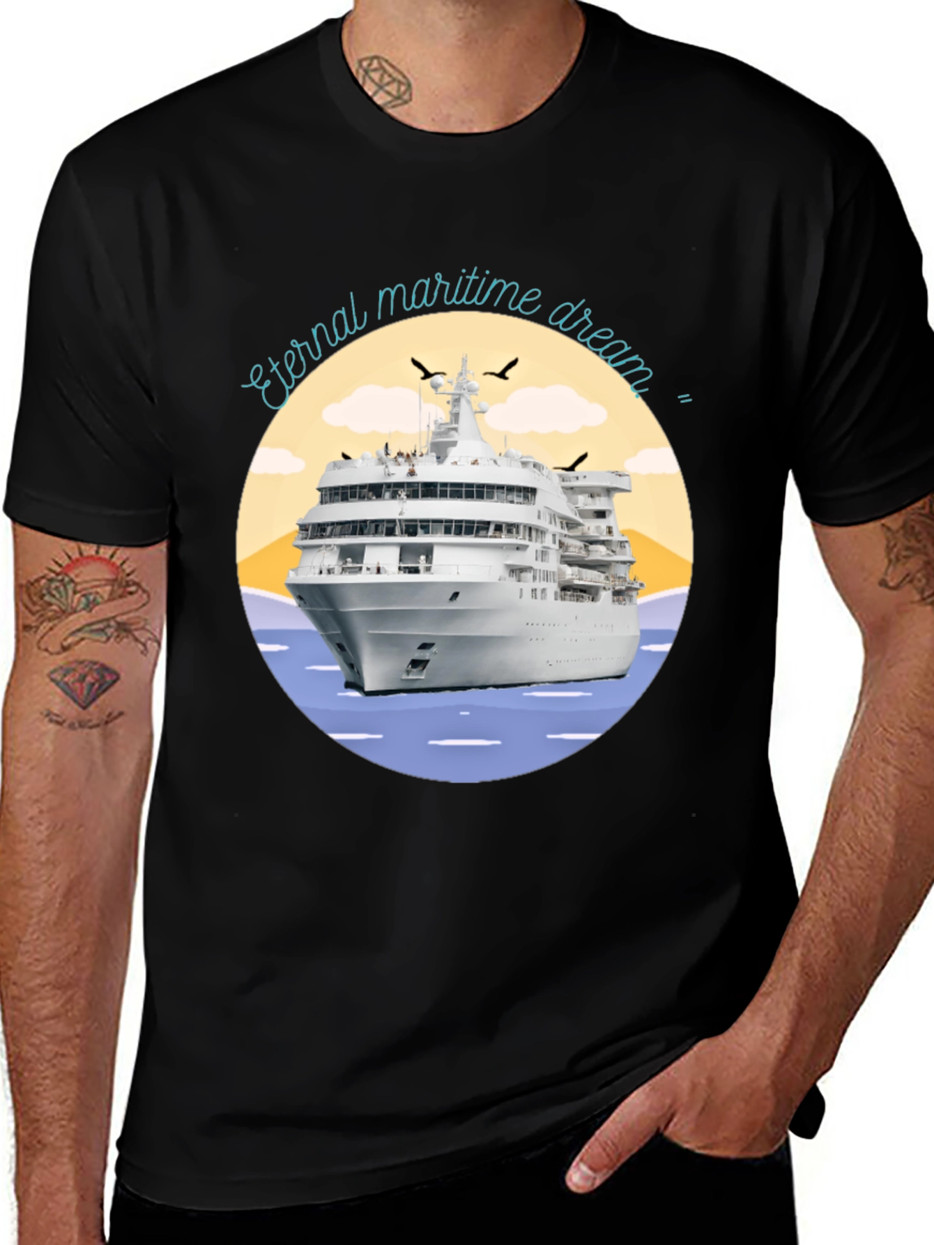 Black Eternal Maritime Dream Graphic T-Shirt main image