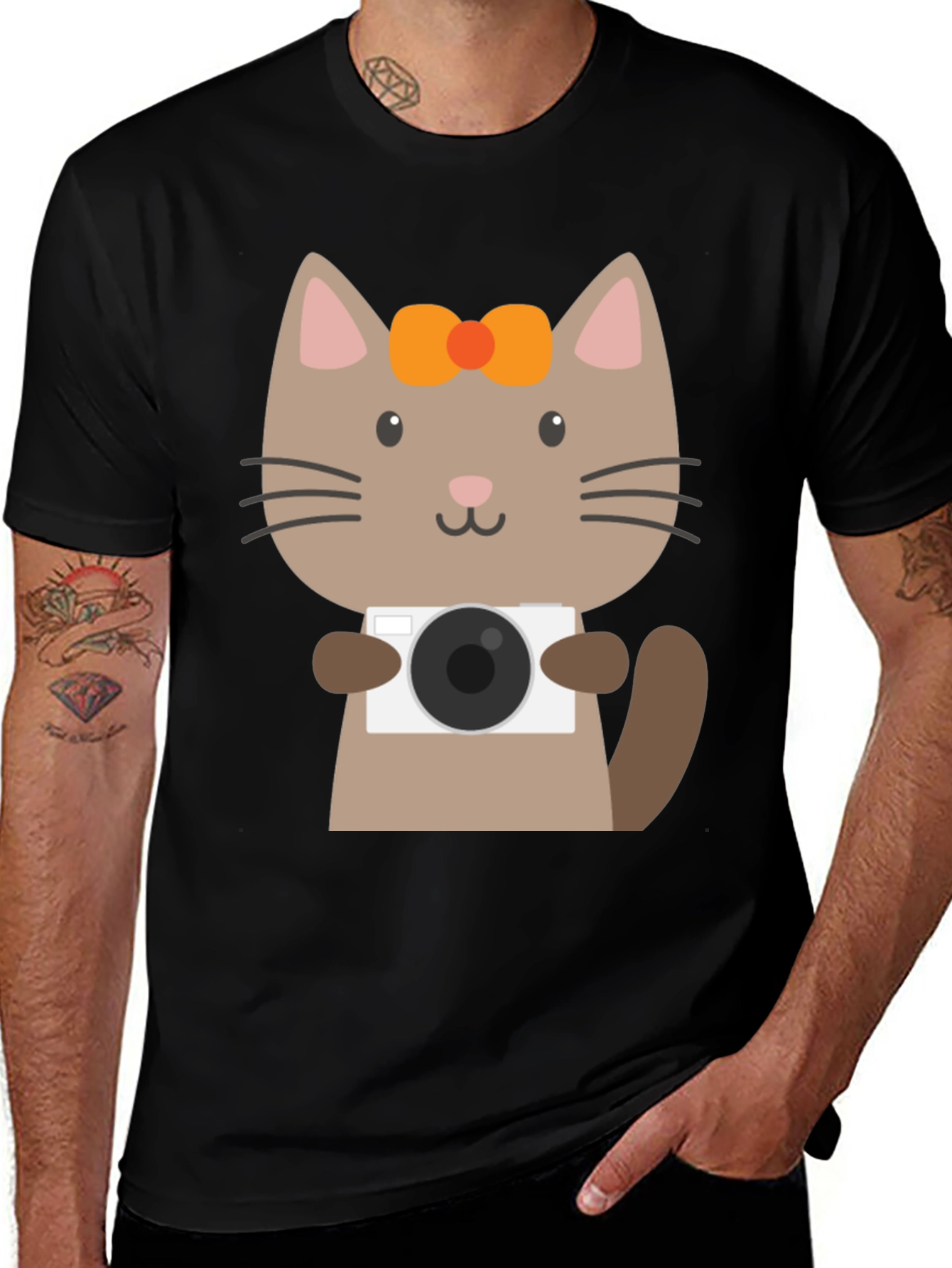Variant 9 of Cute Cat Photographer Graphic T-Shirt