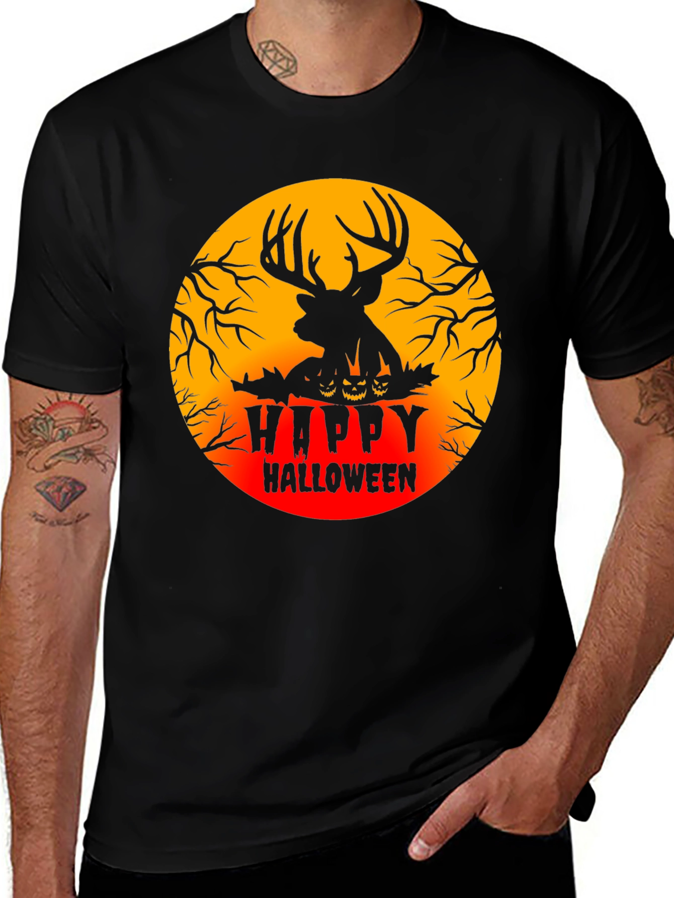 Halloween Deer Silhouette T-Shirt