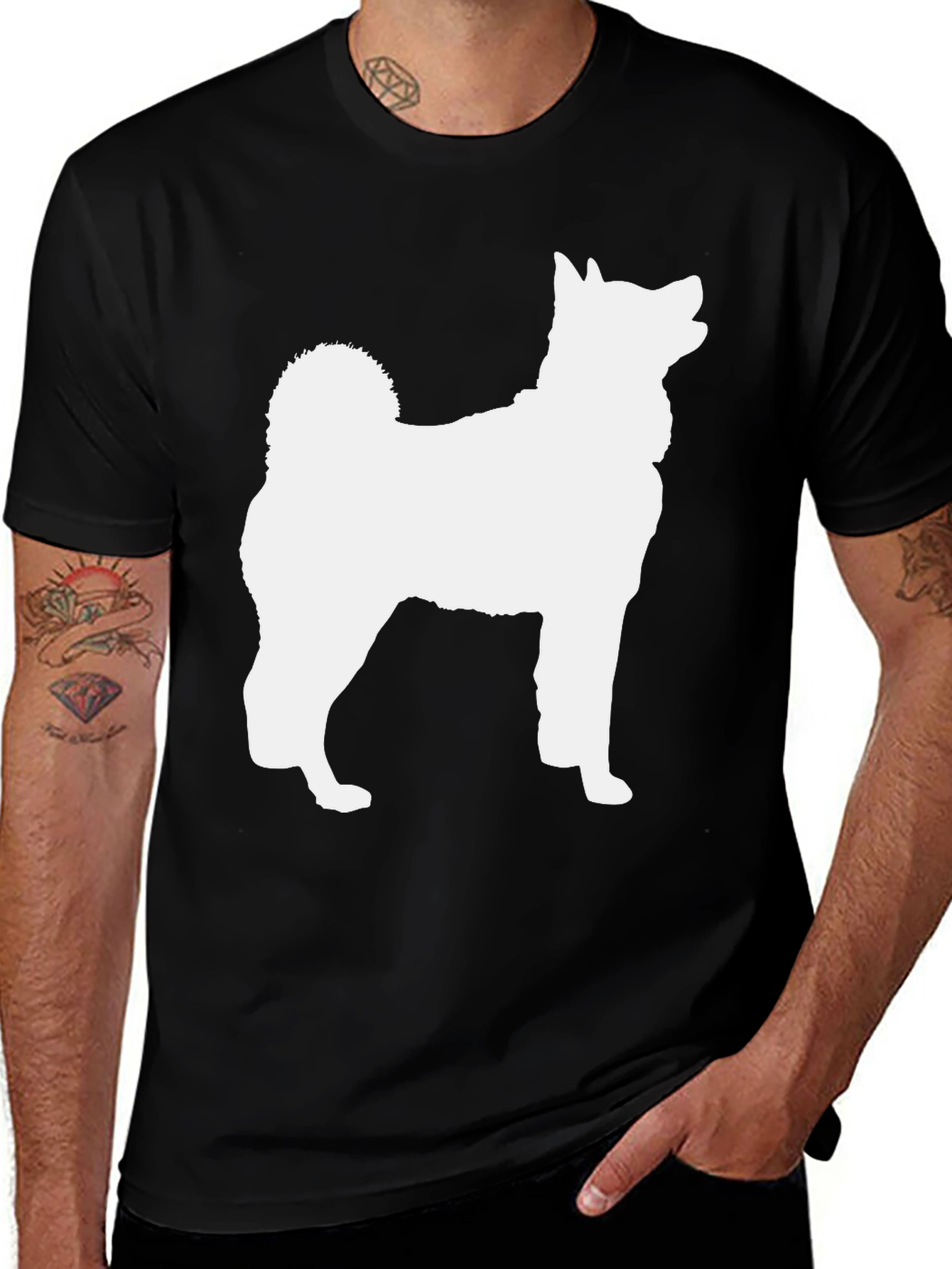 Variant 19 of Dog Silhouette Graphic Tee - Stylish & Comfortable