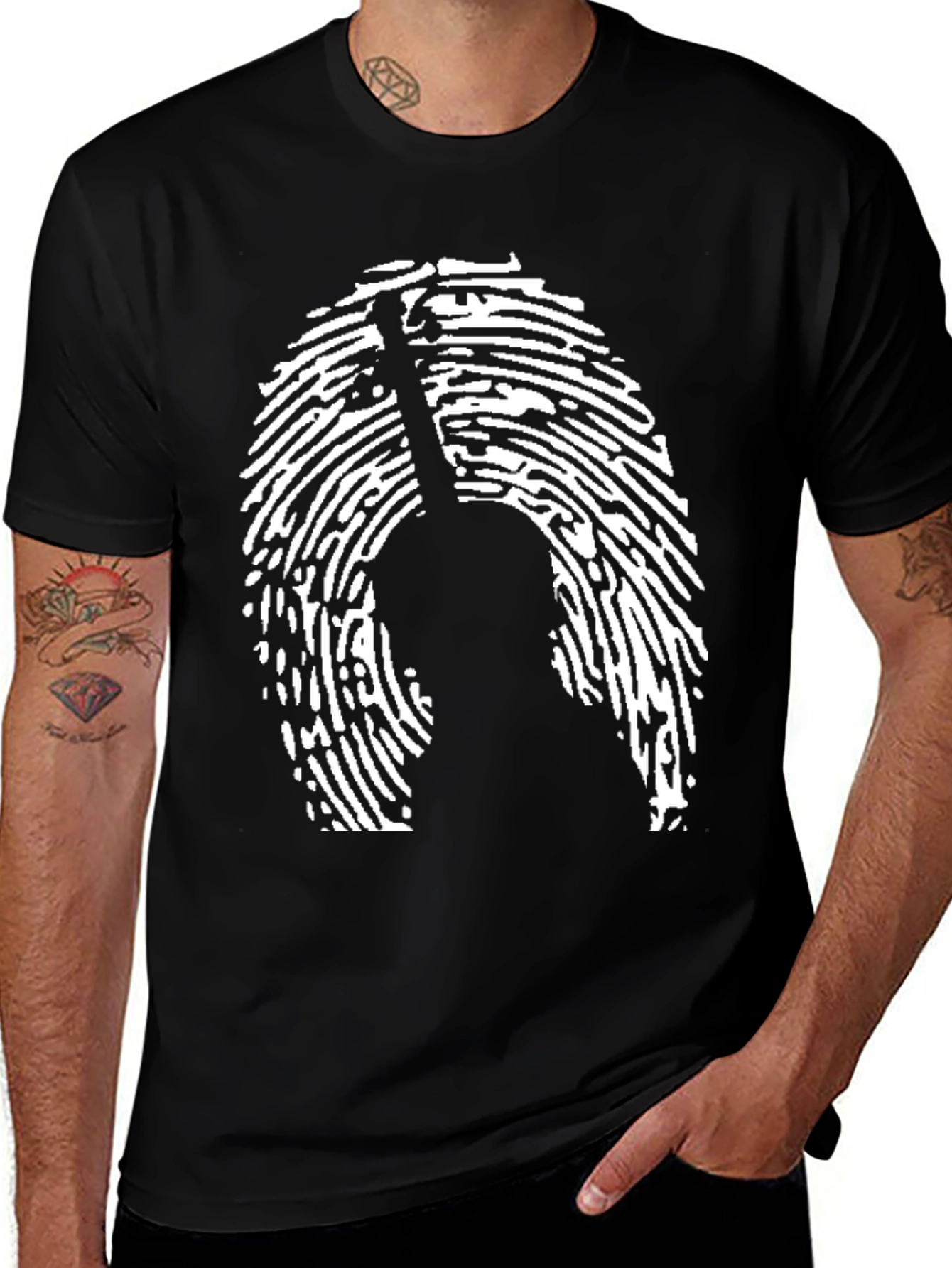 Variant 20 of Fingerprint Violin T-Shirt - Black