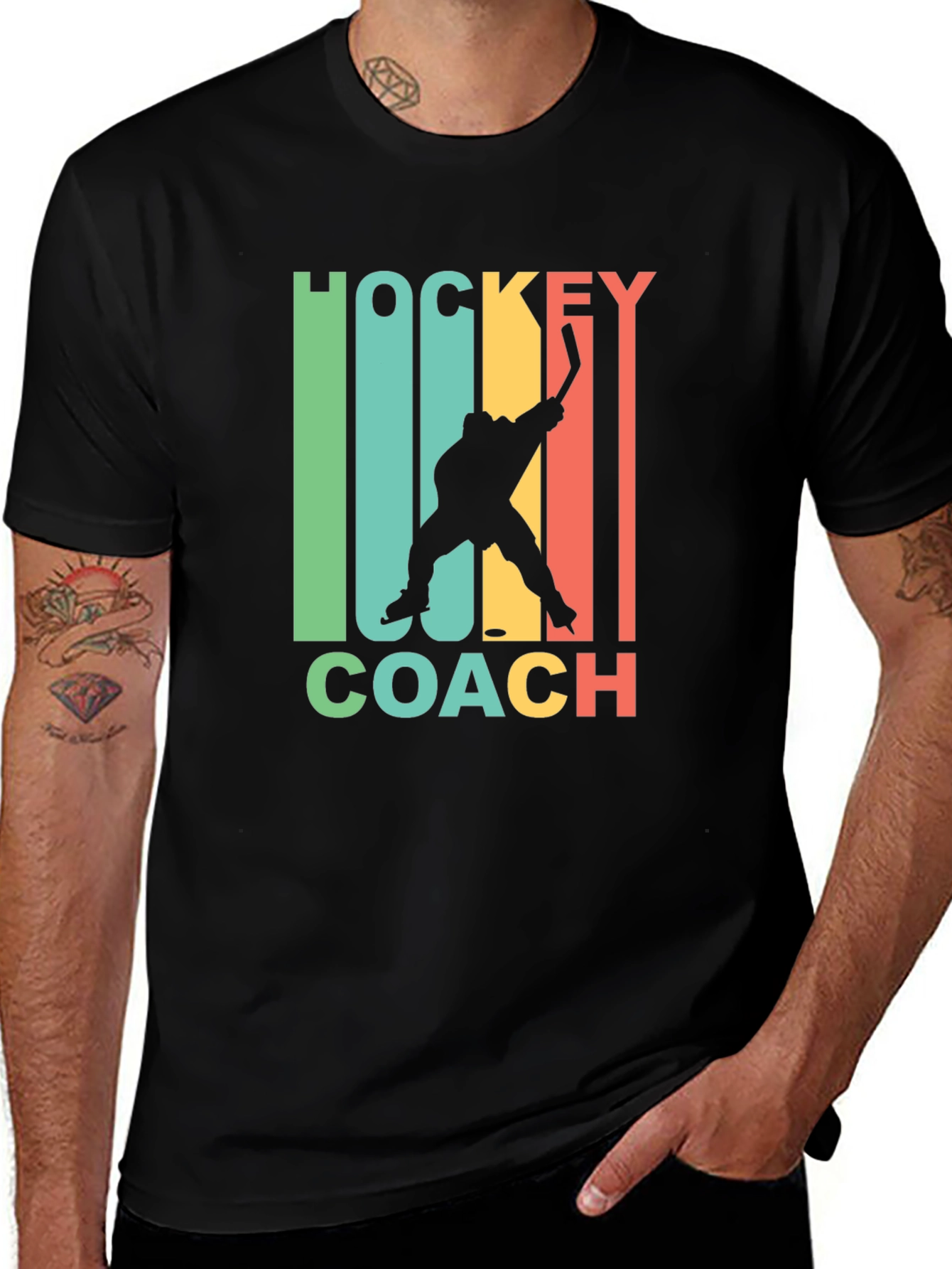 Variant 17 of Hockey Coach Graphic Tee - Retro Style