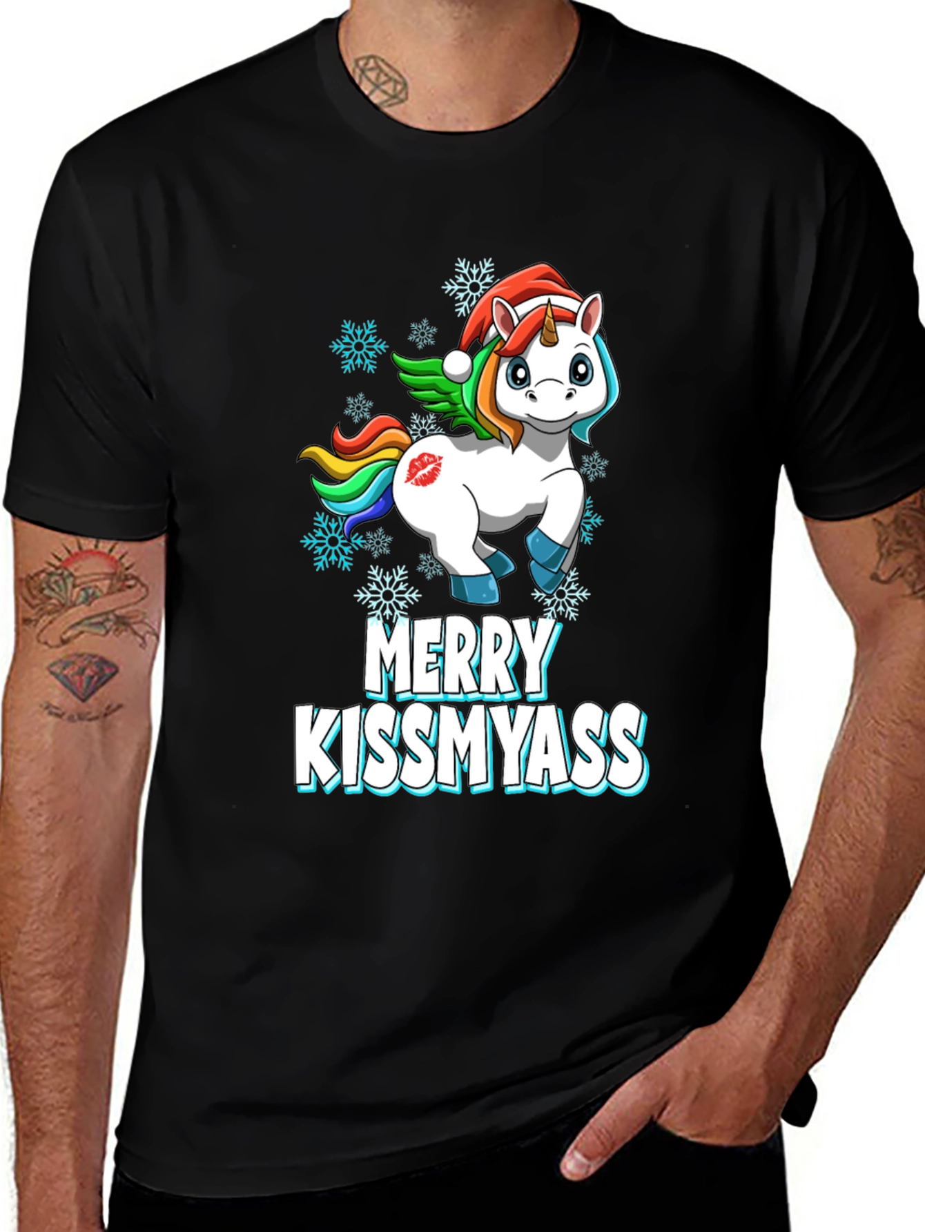 Merry Kissmyass Unicorn T-Shirt
