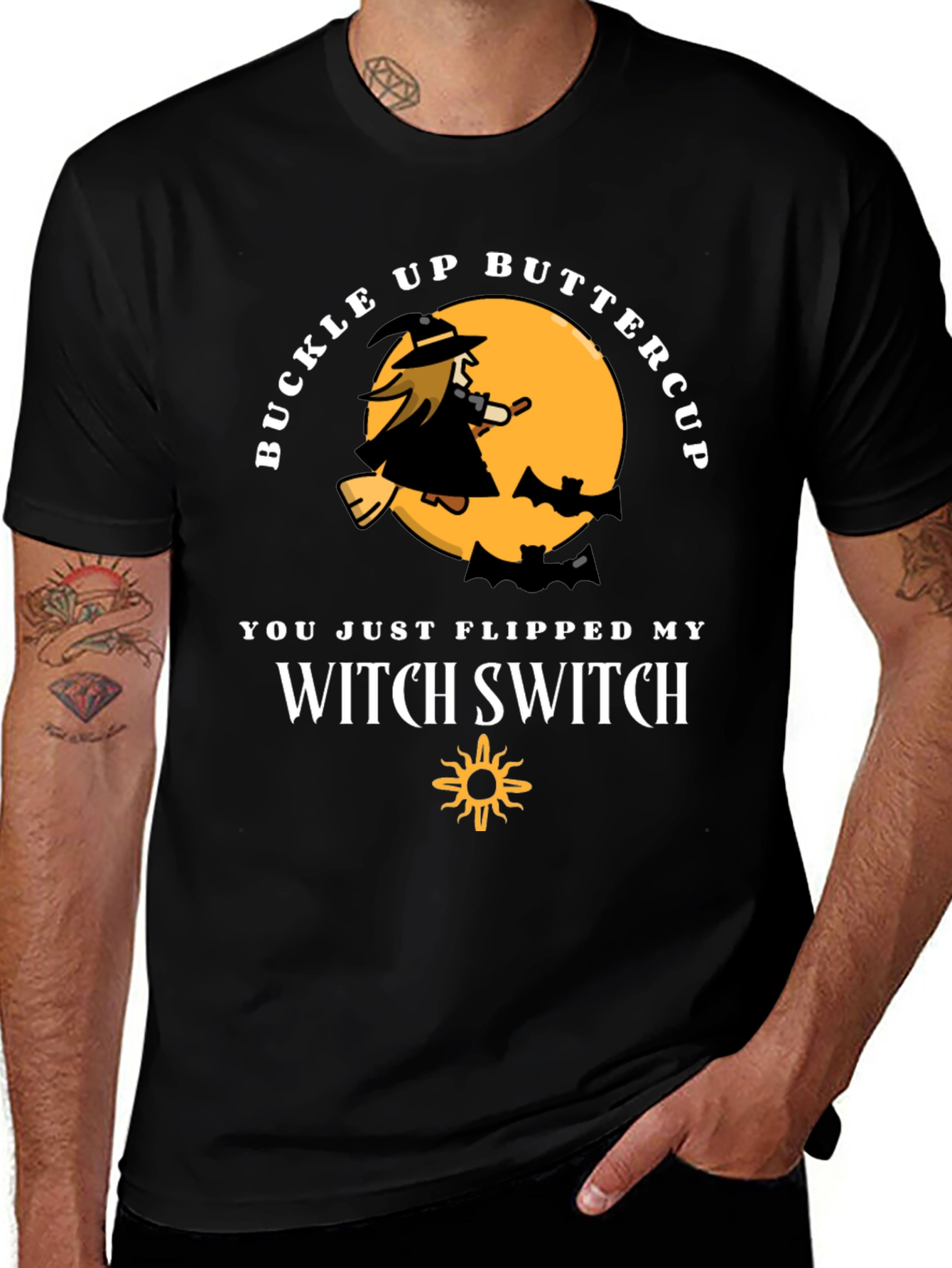 Variant 23 of Buckle Up Buttercup Witch T-Shirt
