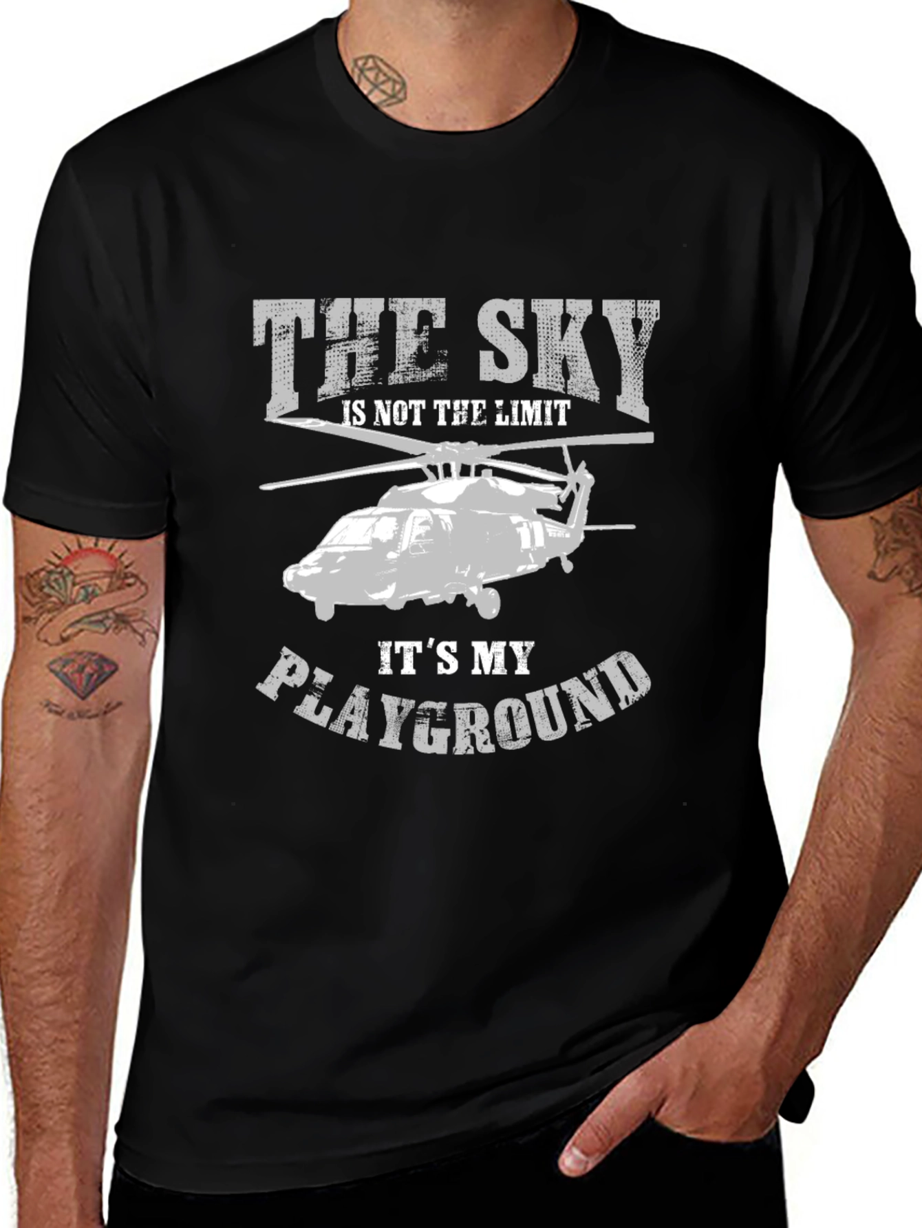 Variant 15 of The Sky is My Playground Helicopter Graphic Tee