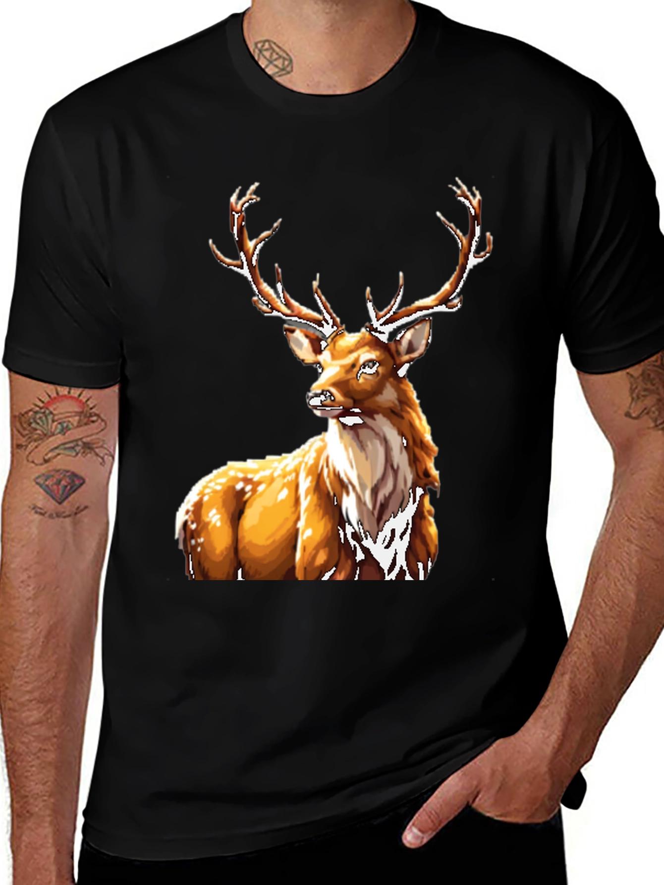 Variant 18 of Deer Graphic T-Shirt - Stylish Animal Print
